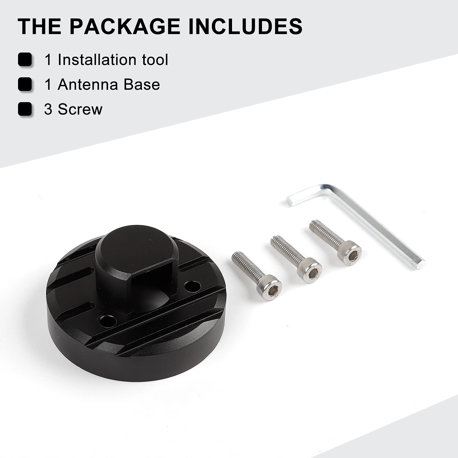 CheroCar Aluminum AM/FM Antenna Base Replacement for 2007-2021 Jeep Wrangler JL JLU JK JKU & Gladiator JT - Black | Durable Radio Signal Booster for Off-Road Adventures & Daily Commuting