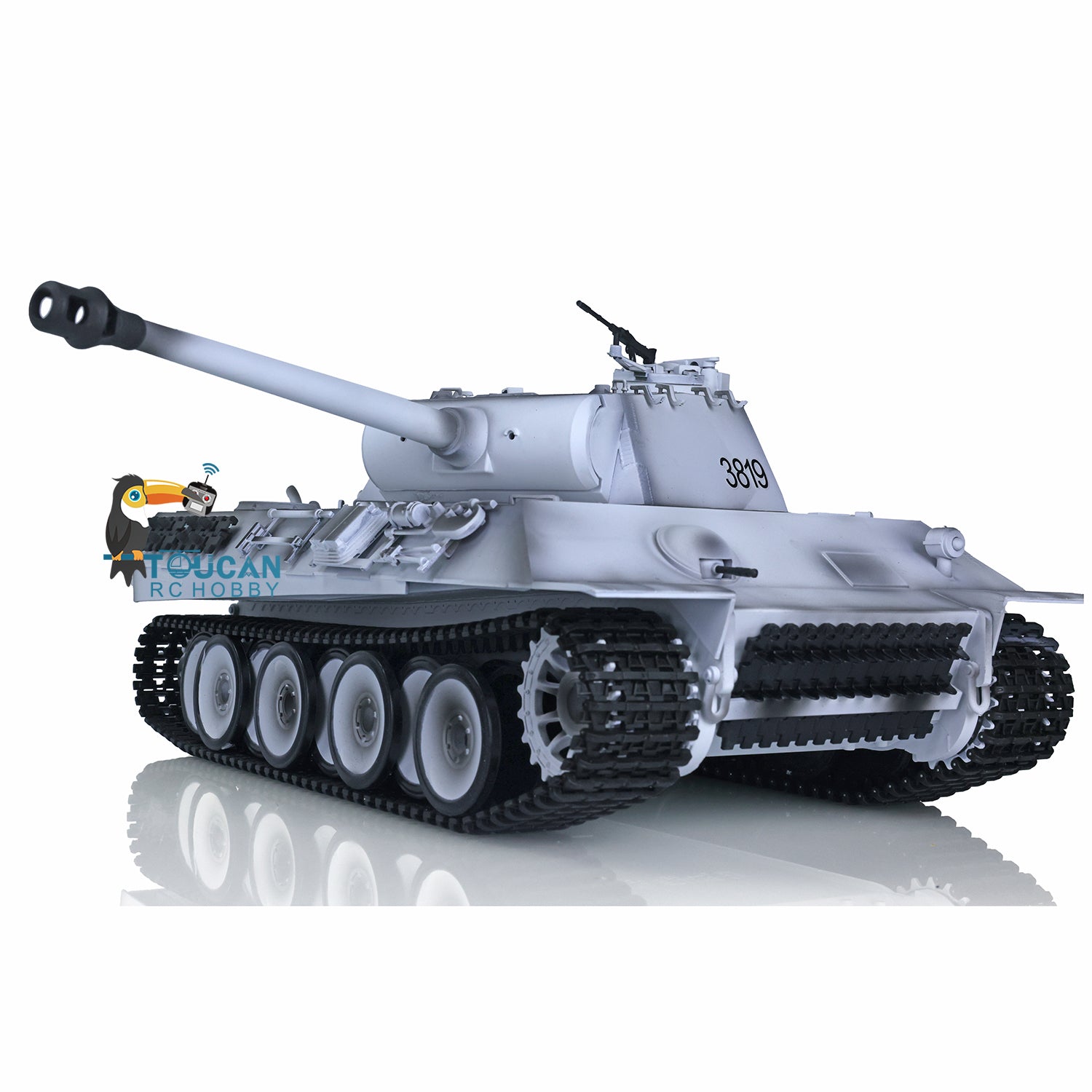 1/16 Henglong Customized RC Tank - German Panther Tank 3819 with 360° Rotating Turret, Metal Tracks & Road Wheels | Remote Control Military Vehicle for Collectors & Battle Simulation
