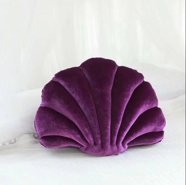 Velvet Seashell Throw Pillow - Large 18x13 Inch Coastal Decor Pillow for Beach House, Living Room & Couch - Soft Decorative Accent for Coastal Theme Bedroom, Sofa & Home Decor