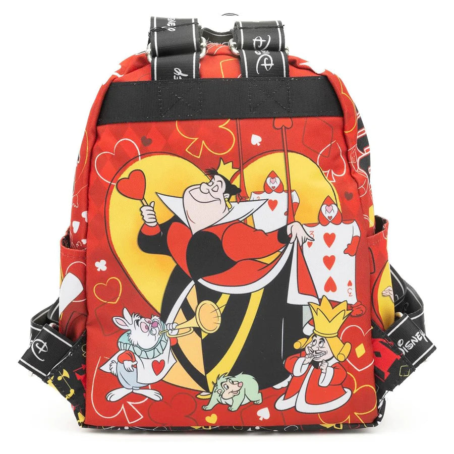 Disney Villains Queen of Hearts 13 Inch Nylon Mini Backpack for Women & Teens - Perfect for School, Travel, and Cosplay