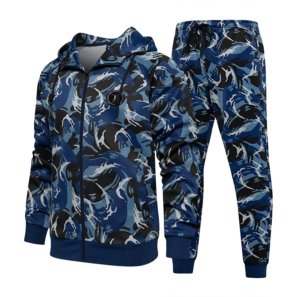 LBL Men's Athletic Tracksuit - Full Zip Gym Sweatsuit Set for Running, Jogging & Casual Wear | Lightweight Sports Outfit for Workouts, Training & Lounge