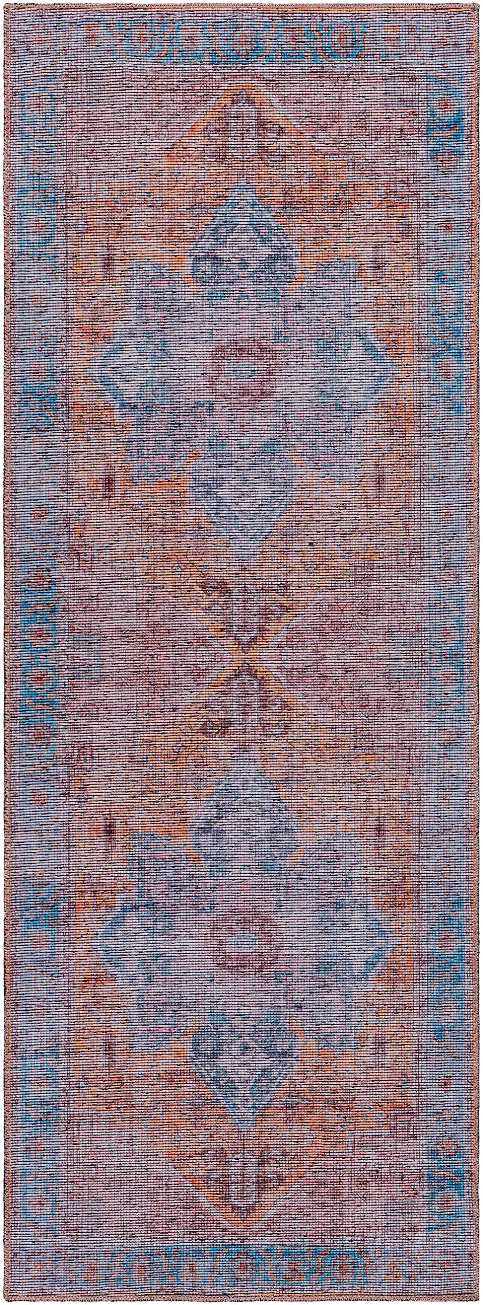 Hauteloom Tabina Machine Washable Area Rug - Soft Gray & Purple Modern Rug for Living Room, Bedroom - 6'7