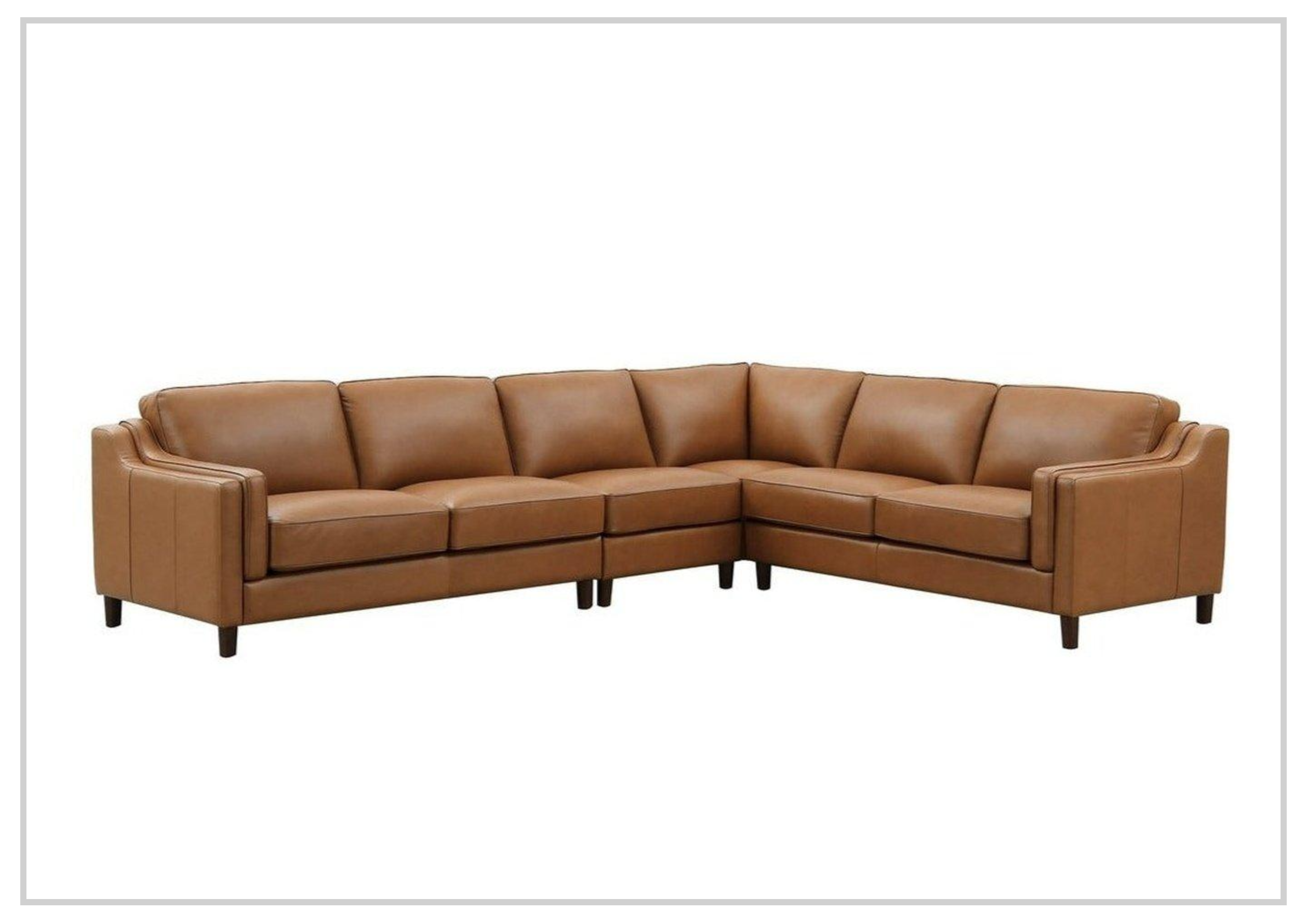 Hydeline Bella L-Shaped Brown Leather Sectional Sofa - Modern Reclining Couch for Living Room, Home Theater & Office - Soft Genuine Leather, Spacious Seating, Stylish Comfort