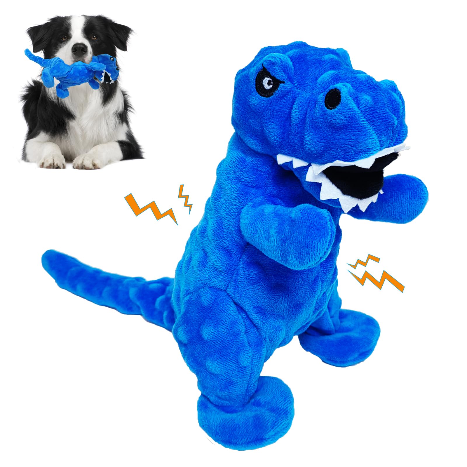 LWBMG Squeaky Dinosaur Plush Dog Toy with Crinkle Paper - Durable Chew Toy for Small, Medium & Large Dogs - Interactive Playtime & Training Reward for Puppies & Adult Dogs