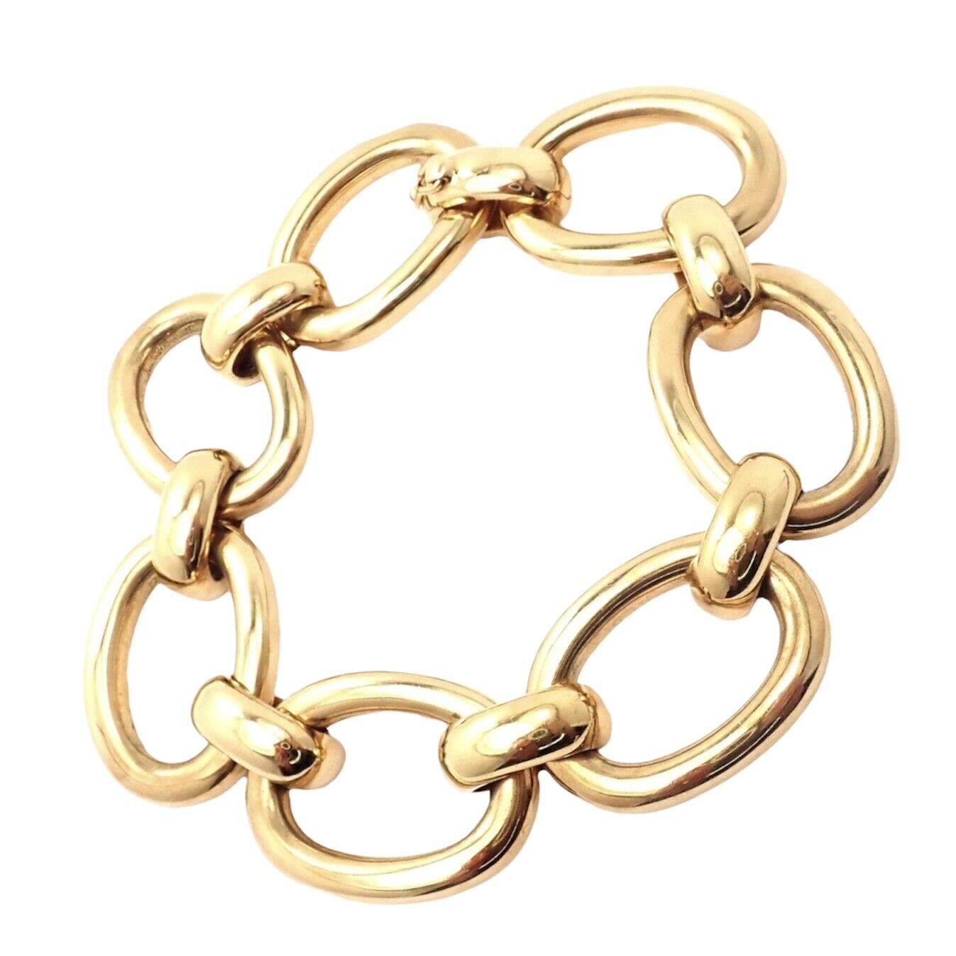 Authentic Cartier 18k Yellow Gold Large Oval Link Bracelet Vintage 1995 - Luxury Jewelry Gift for Women, Perfect for Anniversaries & Special Occasions