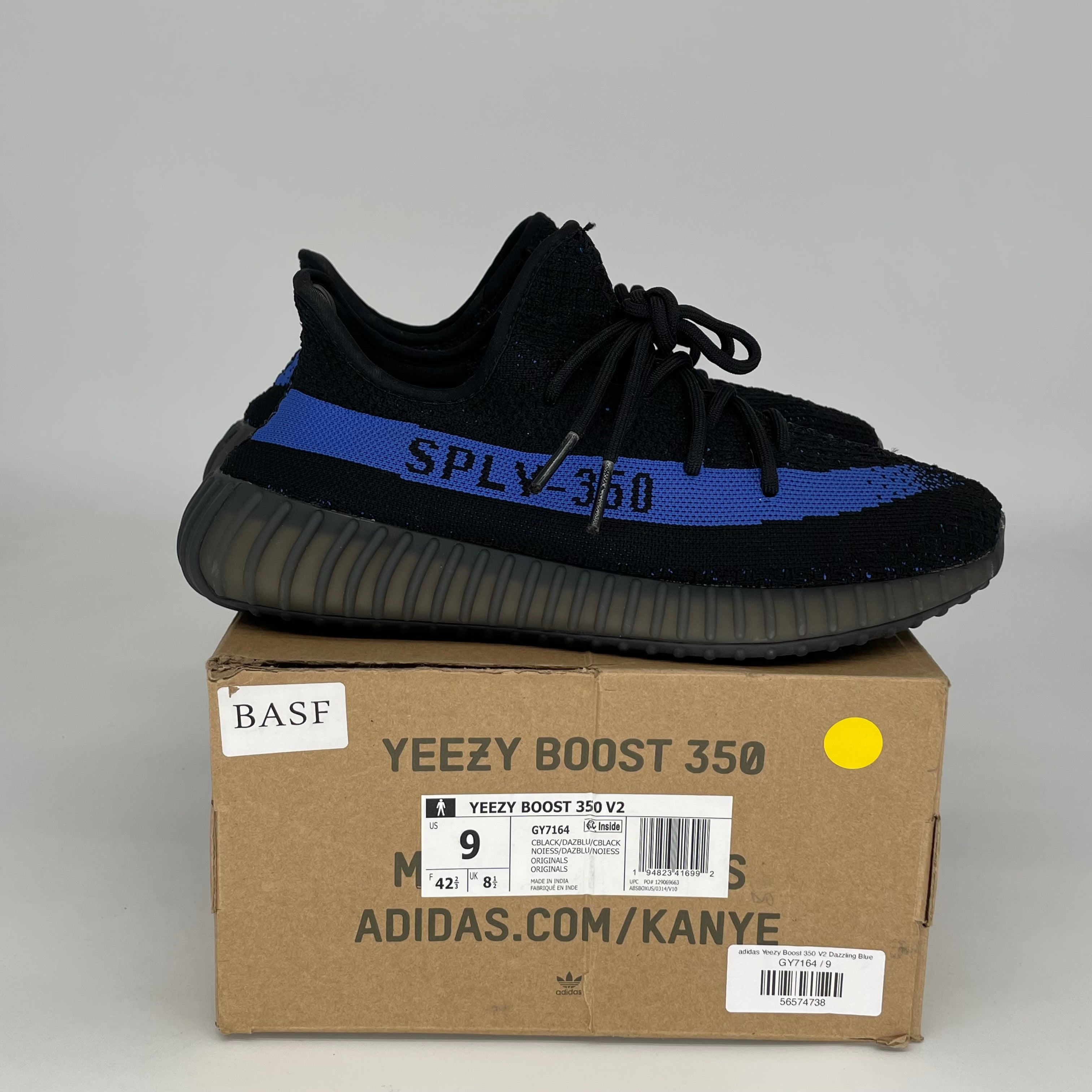 Adidas Yeezy Boost 350 V2 Dazzling Blue Men's Running Shoes Size 9 - GY7164 | Comfortable Sneakers for Casual Wear, Gym & Street Fashion