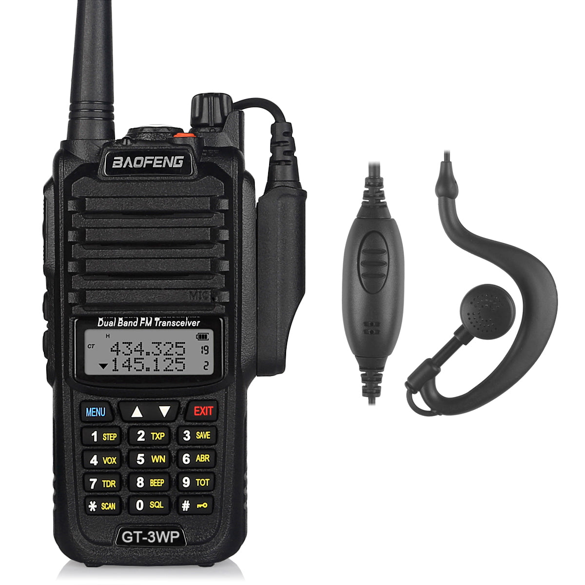 2-Pack Baofeng GT-3WP Waterproof Walkie Talkies with Programming Cable - Long Range Two-Way Radios for Outdoor Adventures, Hiking, Camping & Emergency Communication