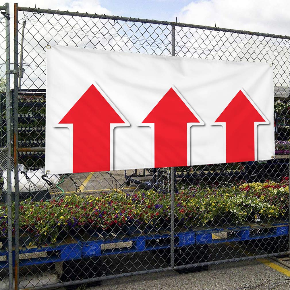 Vinyl Banner with Arrows - Multiple Sizes (48x96 Inches) | Weatherproof Outdoor Yard Signs for Business, Industrial & Craft Use | Heavy-Duty with 8 Grommets | Perfect for Store Promotions, Construction Sites & Event Signage