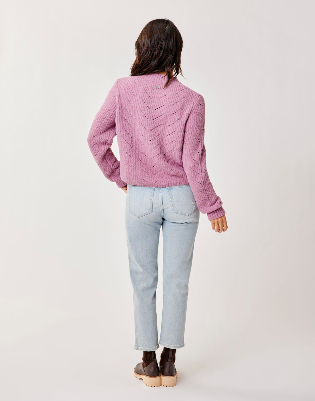 Monroe Sweater: Elegant Orchid Color Women's Knit Pullover | Cozy Winter Fashion for Office & Casual Outings