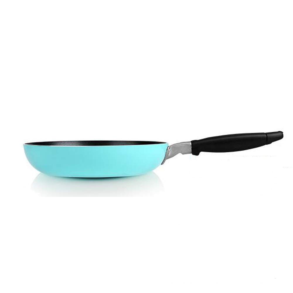 Non-Stick Copper Wok Pan - Induction Compatible, Dishwasher Safe with Stainless Steel & Silicone Handle - Perfect for Stir-Fry, Sauteing & Asian Cooking (Blue)