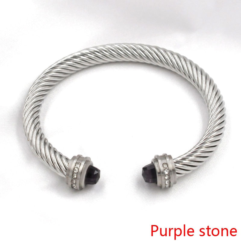 Twisted Cable Wire Bangle Cuff Bracelets for Women - Fashion Jewelry for Casual & Formal Wear - Perfect for Office, Party & Everyday Accessories