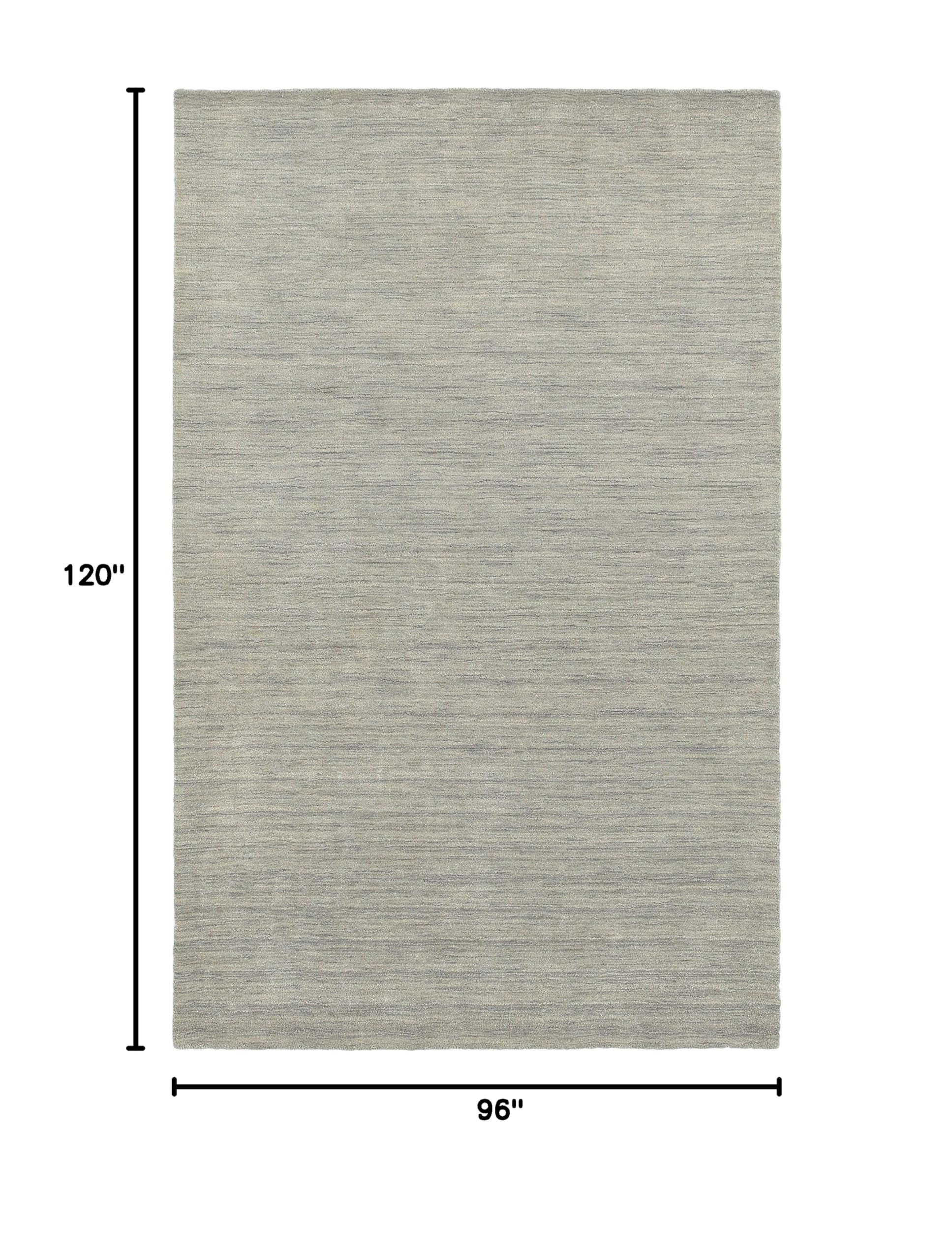 Handmade Idella Casual Solid Grey Area Rug 8x10 Feet - Soft & Durable for Living Room, Bedroom, Office Decor
