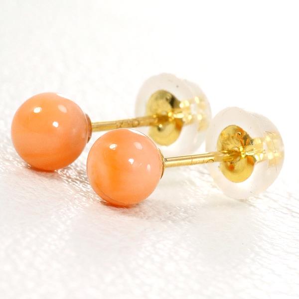 18K Yellow Gold Coral Earrings for Women - Elegant Handmade Dangle Earrings for Party, Wedding & Special Occasions