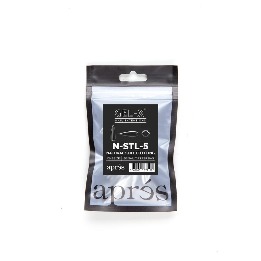 Apres Gel X Natural Stiletto Long Refill Tips - Size #000 & #9 - Perfect for Salon Nail Extensions & DIY Manicures at Home