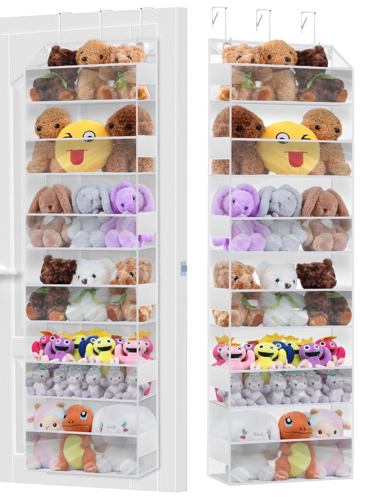 Over the Door Hanging Organizer - No Tilt Baby Closet Storage for Diapers, Kids Toys & Nursery Essentials - Clear Space-Saving Solution for Nursery, Bathroom & Bedroom Organization