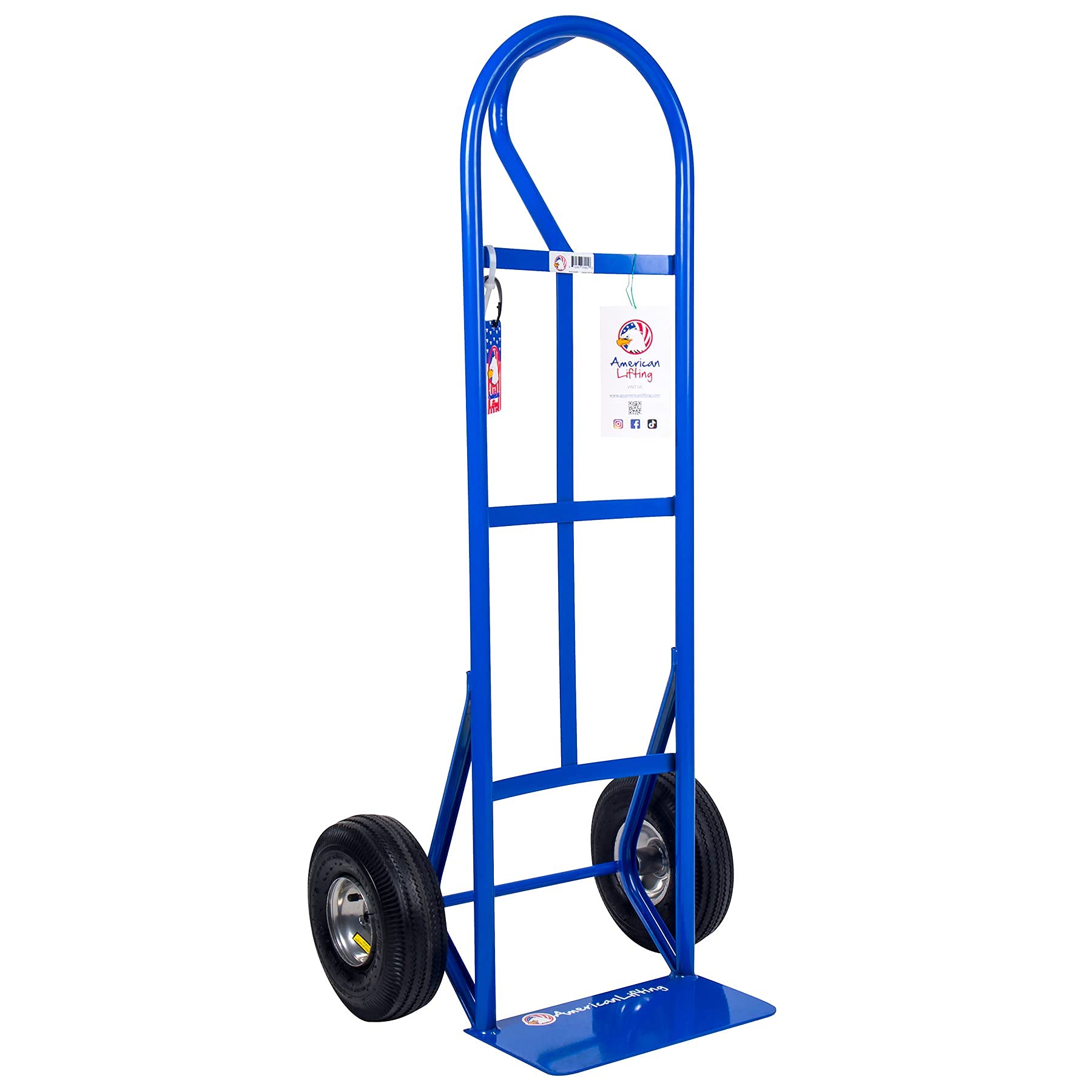 Heavy Duty Steel Hand Truck with P Handle - 800 lb Capacity & 10
