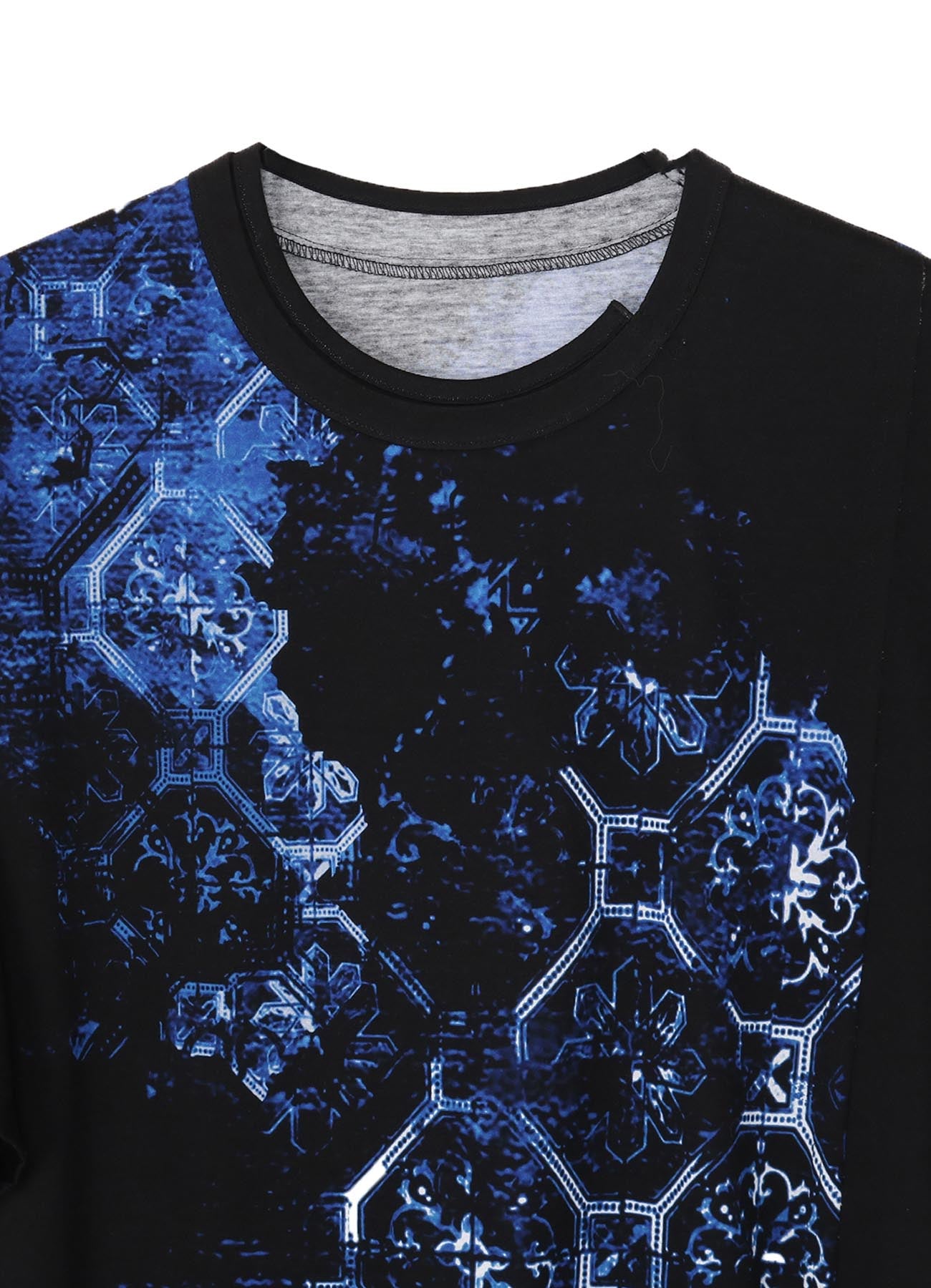 Soft Cotton Jersey Tile Pattern T-Shirt - Stylish Mix Tiered Tee for Women | Casual Wear, Layering & Everyday Outfits