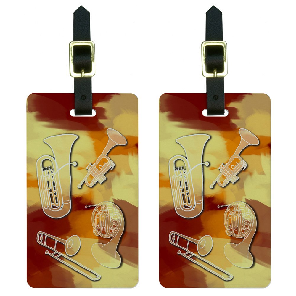 High-Quality Brass Musical Instrument Luggage Tags for Band & Orchestra - Durable White ID Tags for Travel & Performance Gear