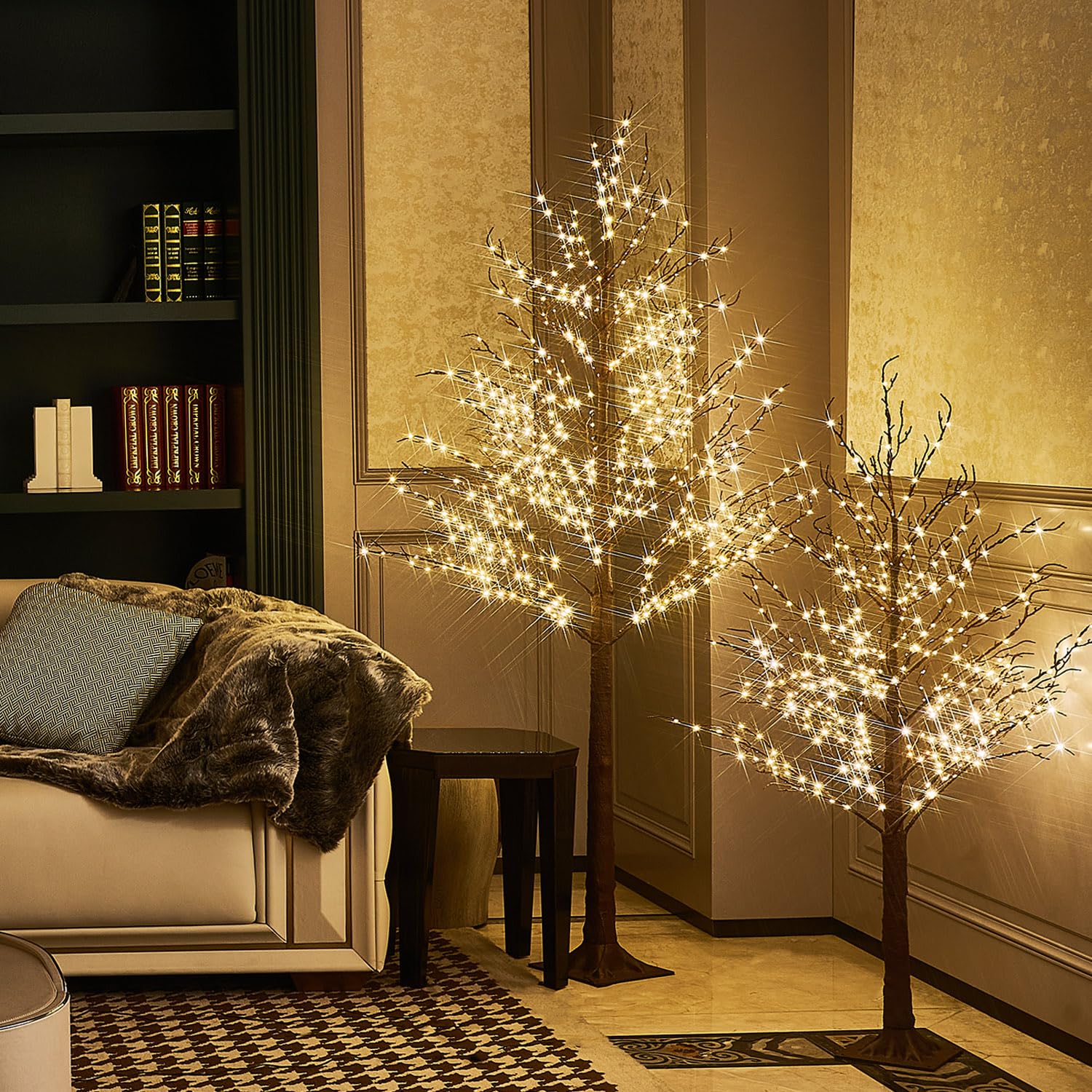 LITBLOOM 430 LED Plug-in Twig Tree Lights - 4FT Brown Fairy Lighted Tree for Indoor/Outdoor Christmas Decor, Home, Room, Party & Wedding Decoration