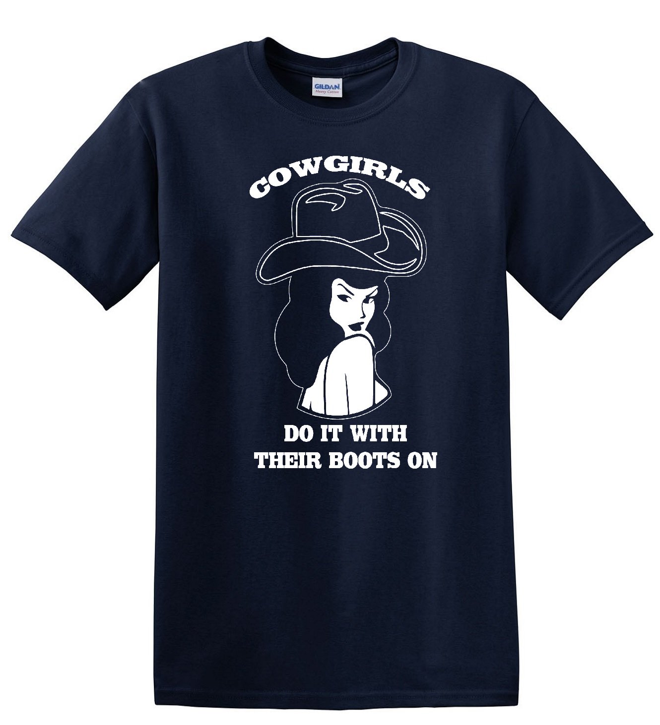 STUFF WITH ATTITUDE Cowgirls DO IT Navy Blue T-Shirt - Western Style Graphic Tee for Women - Perfect for Rodeo, Country Concerts & Cowgirl Fashion