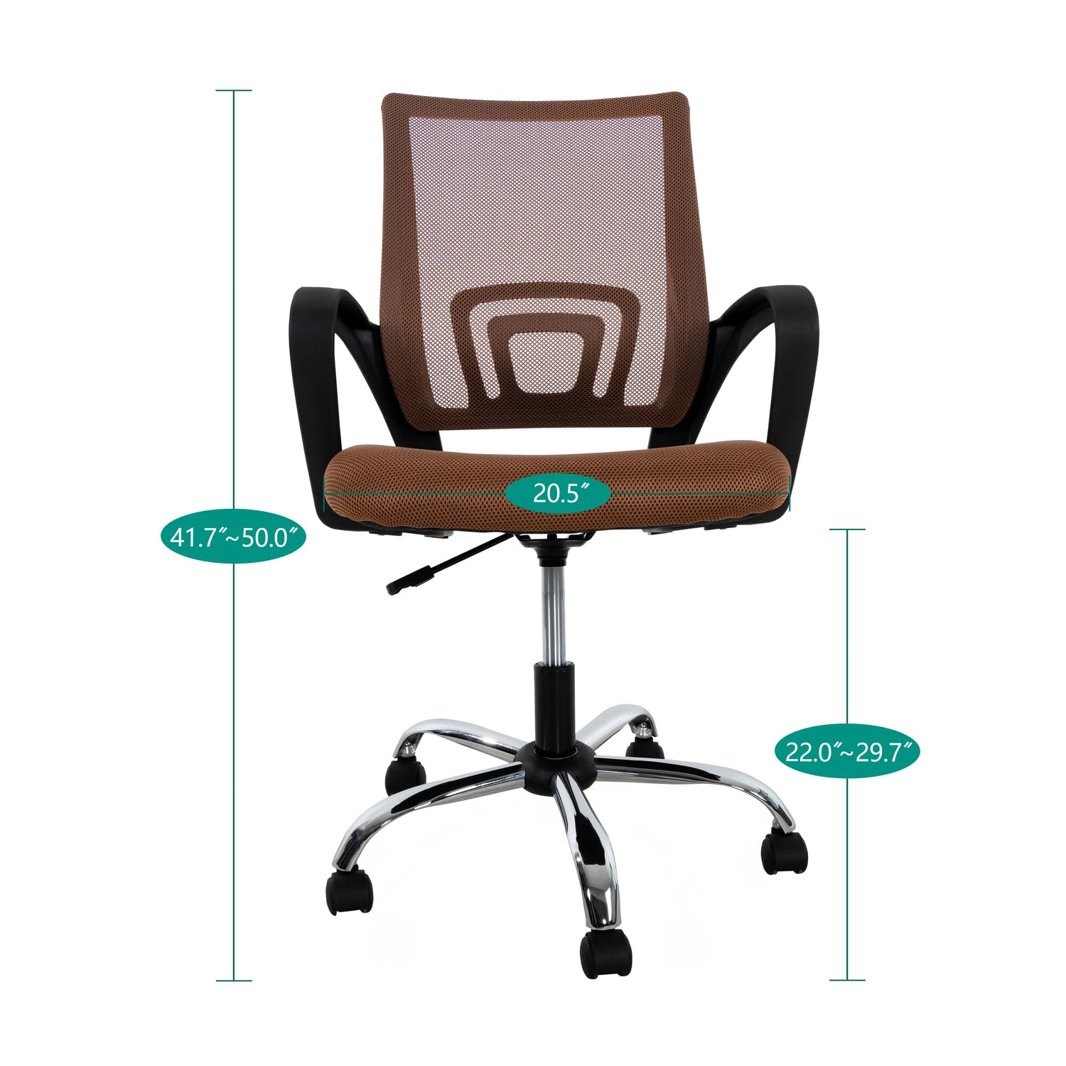 Ergonomic Home Office Desk Chair with Adjustable Lumbar Support - Comfortable Swivel Rolling Computer Chair for Small & Tall Desks, White & Brown Executive Chair - Perfect for Remote Work, Gaming, and Long Hours at Office Desk