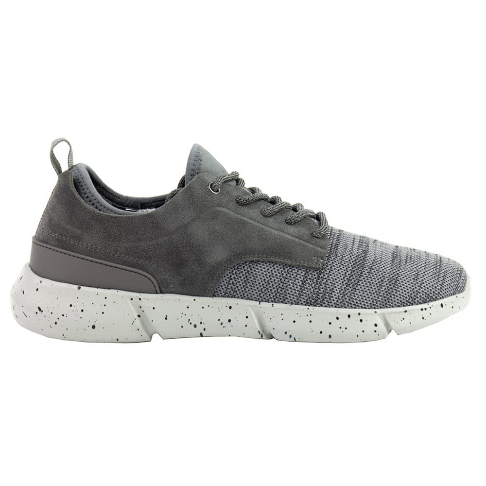 Crevo Men's Killian Casual Sneakers - Grey - Size 8.5 M - Comfortable Walking Shoes for Everyday Wear & Gym Workouts