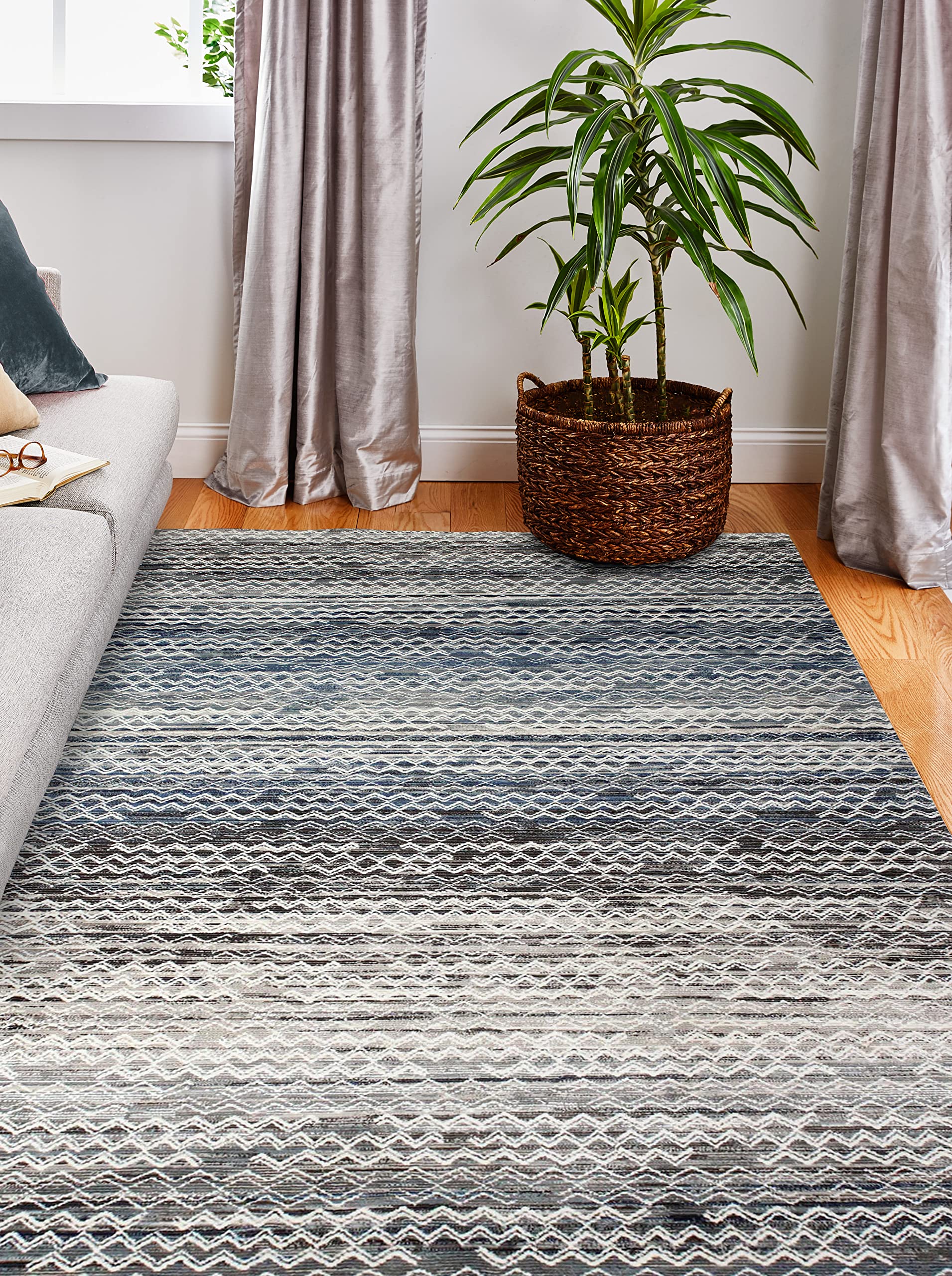 Luxury Bashian Collection Power Loom Polypropylene Area Rug - 8.6’ x 11.6’ Multi-Color Home Decor for Living Room, Entryway, Hallway & Bedroom - Soft & Durable Runner Rug for High-Traffic Areas