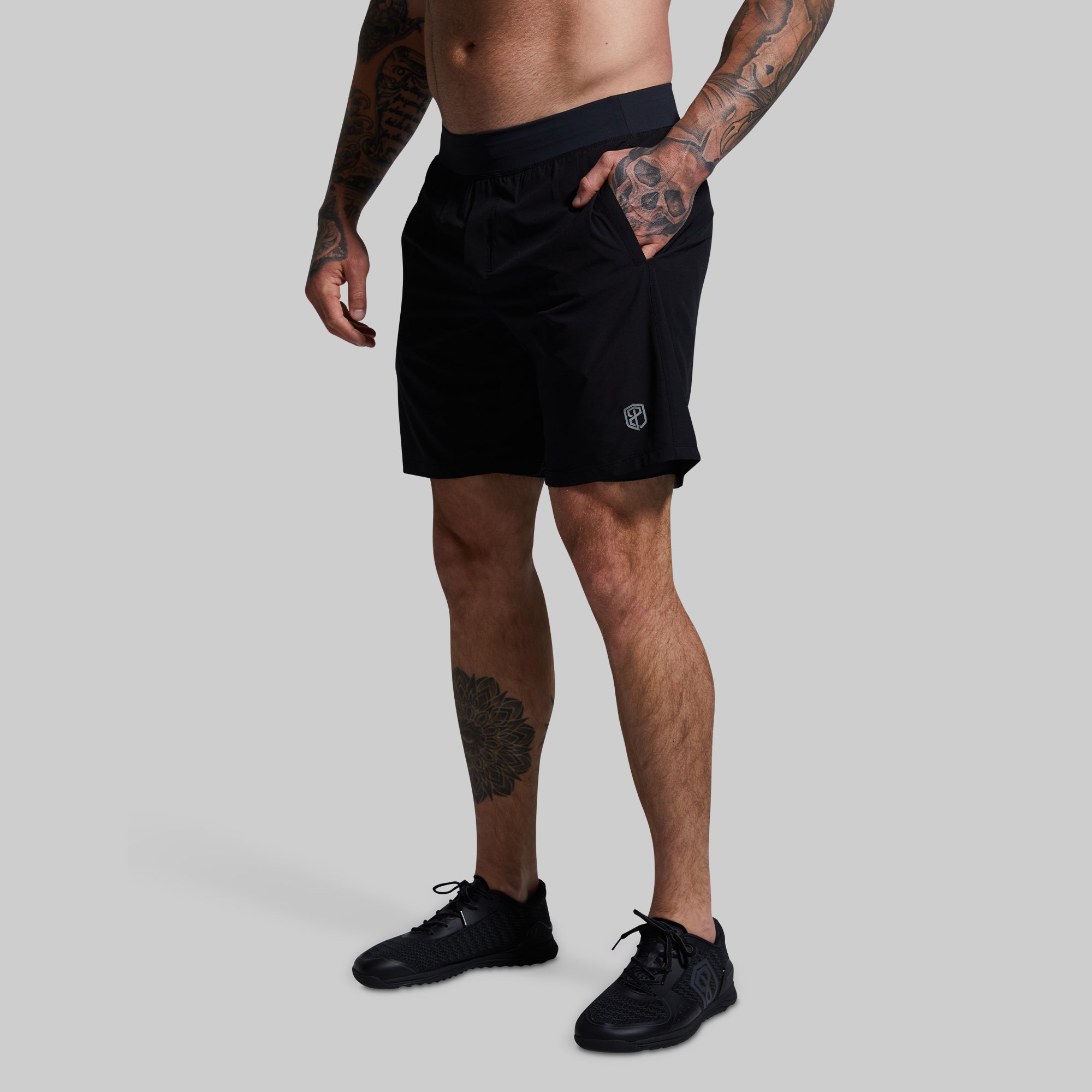 Versatile Compression Shorts for Men - 9-Inch Workout Running Gym Shorts (Black) - Perfect for Training, Jogging & Active Lifestyles