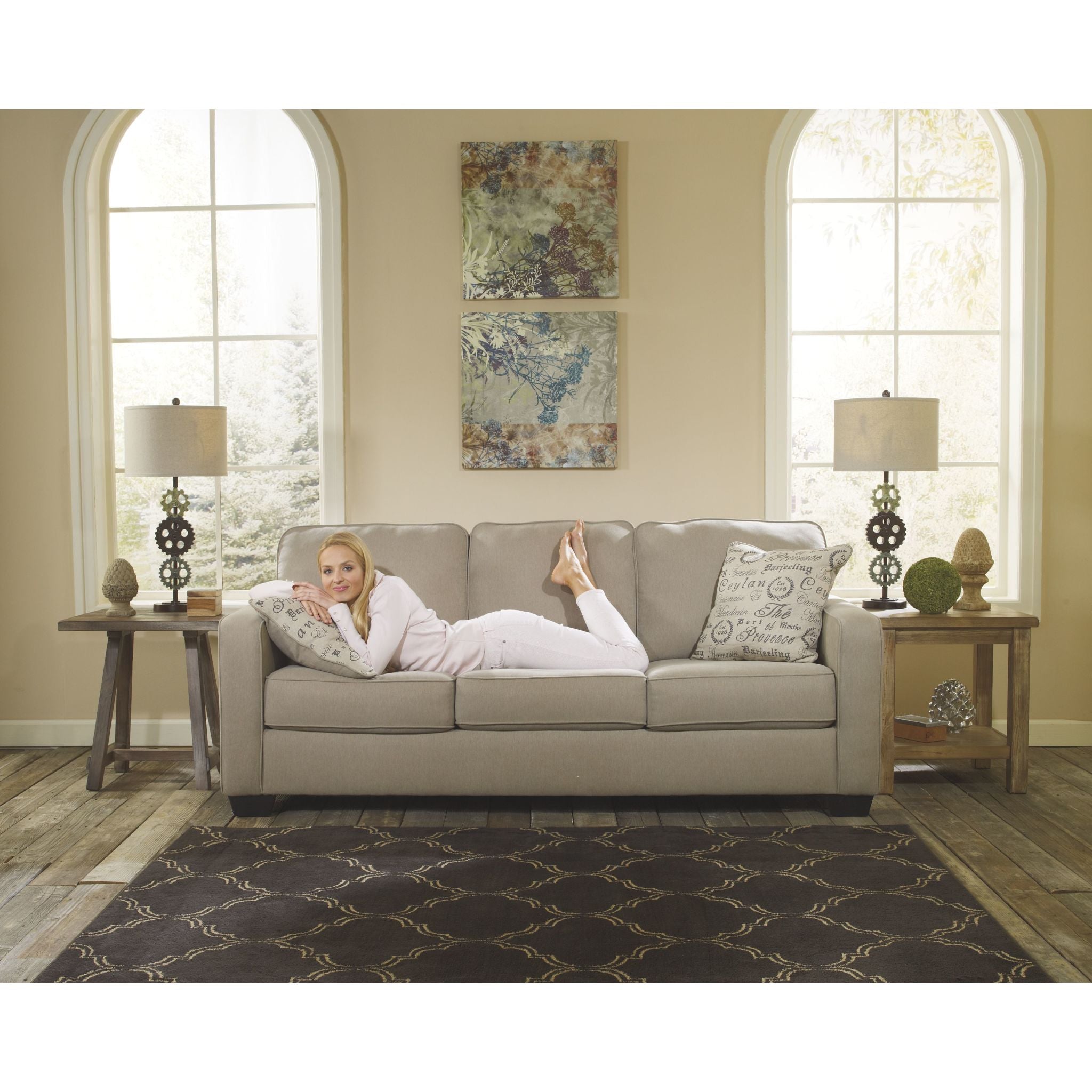 Alenya Sofa - Modern 3-Seater Fabric Couch for Living Room, Comfortable and Stylish Home Furniture - Perfect for Family Gatherings, Movie Nights, and Relaxing