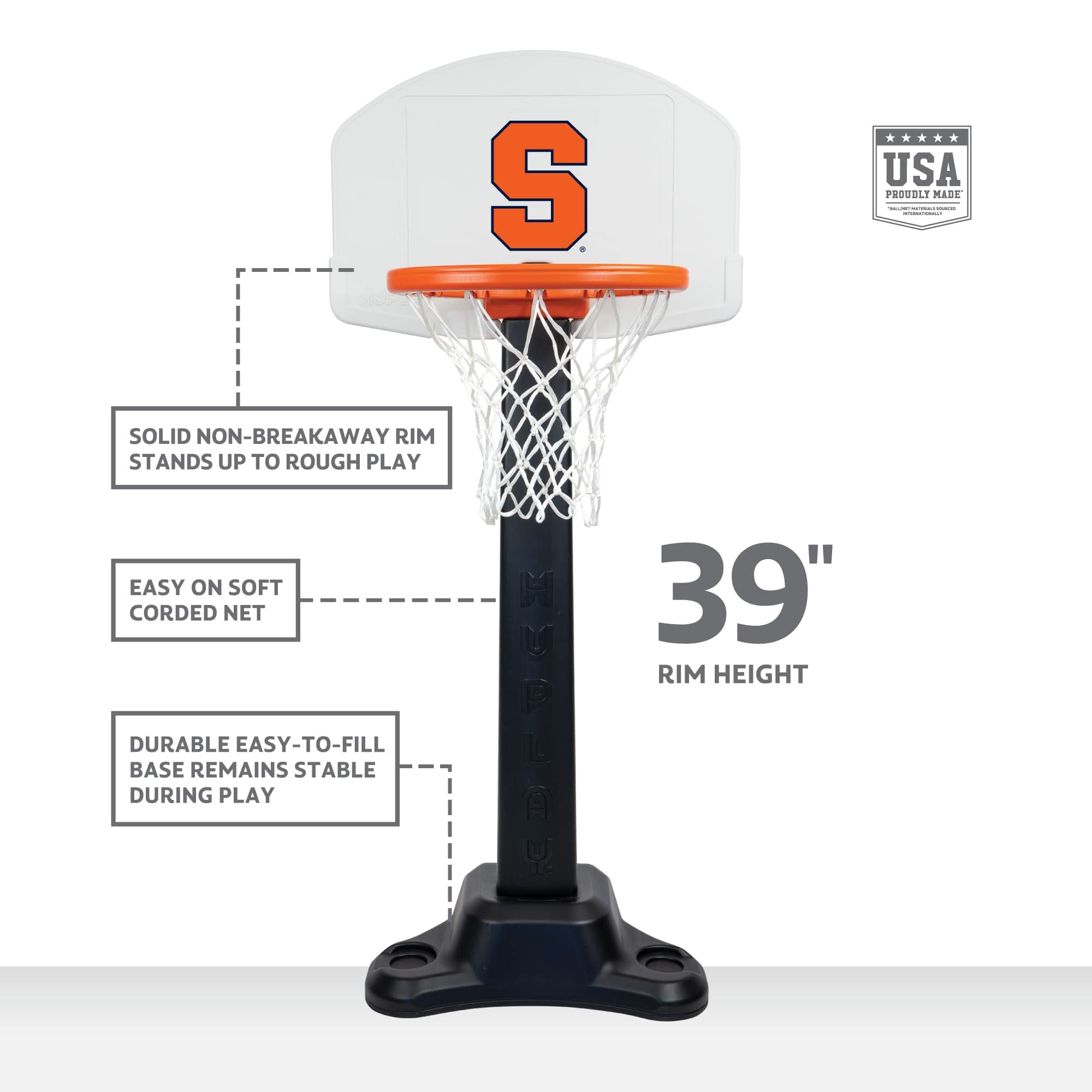 Huplay Rookie Team Portable Basketball Hoop Set - Adjustable Height for Kids & Adults - Perfect for Driveway, Backyard, and Indoor Play