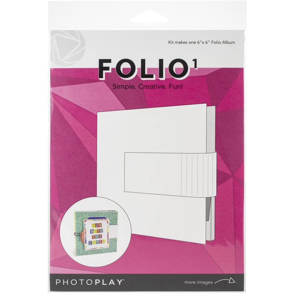 Photoplay Paper PhotoPlay Maker Series 6x6 Inch White Scrapbooking Folio - Perfect for DIY Albums, Card Making & Memory Keeping