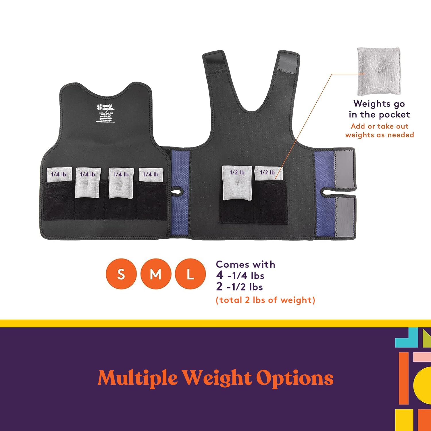 Weighted Sensory Compression Vest for Kids with Adjustable Weights - Calming Pressure Therapy for Autism, ADHD & Anxiety - Perfect for School, Home & Therapy Sessions