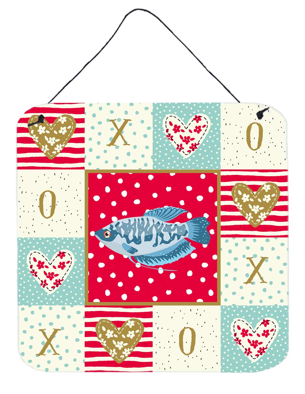 Opaline Gourami Love Wall Decor - Red Aluminum Metal Sign for Kitchen, Bar, Bathroom - 6x6 Inch Multicolor Home Art Plaque | Perfect for Fish Lovers & Tropical Theme Rooms