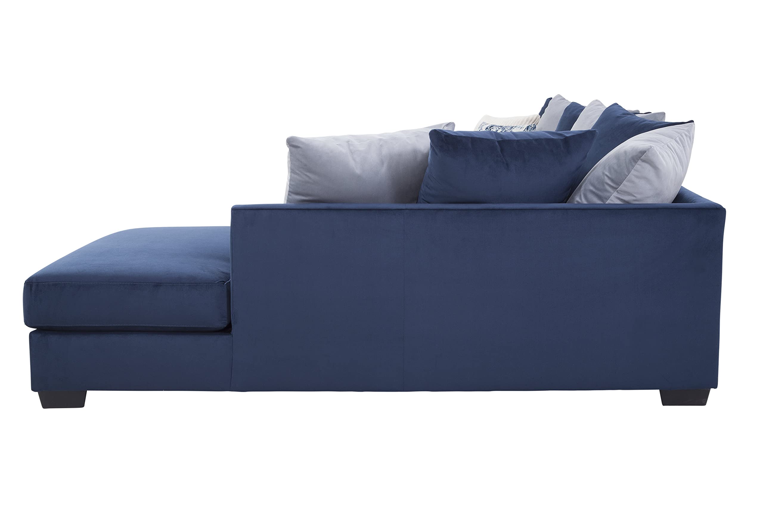 L-Shaped Sectional Sofa with Pillows - Blue Casual Comfort for Living Room