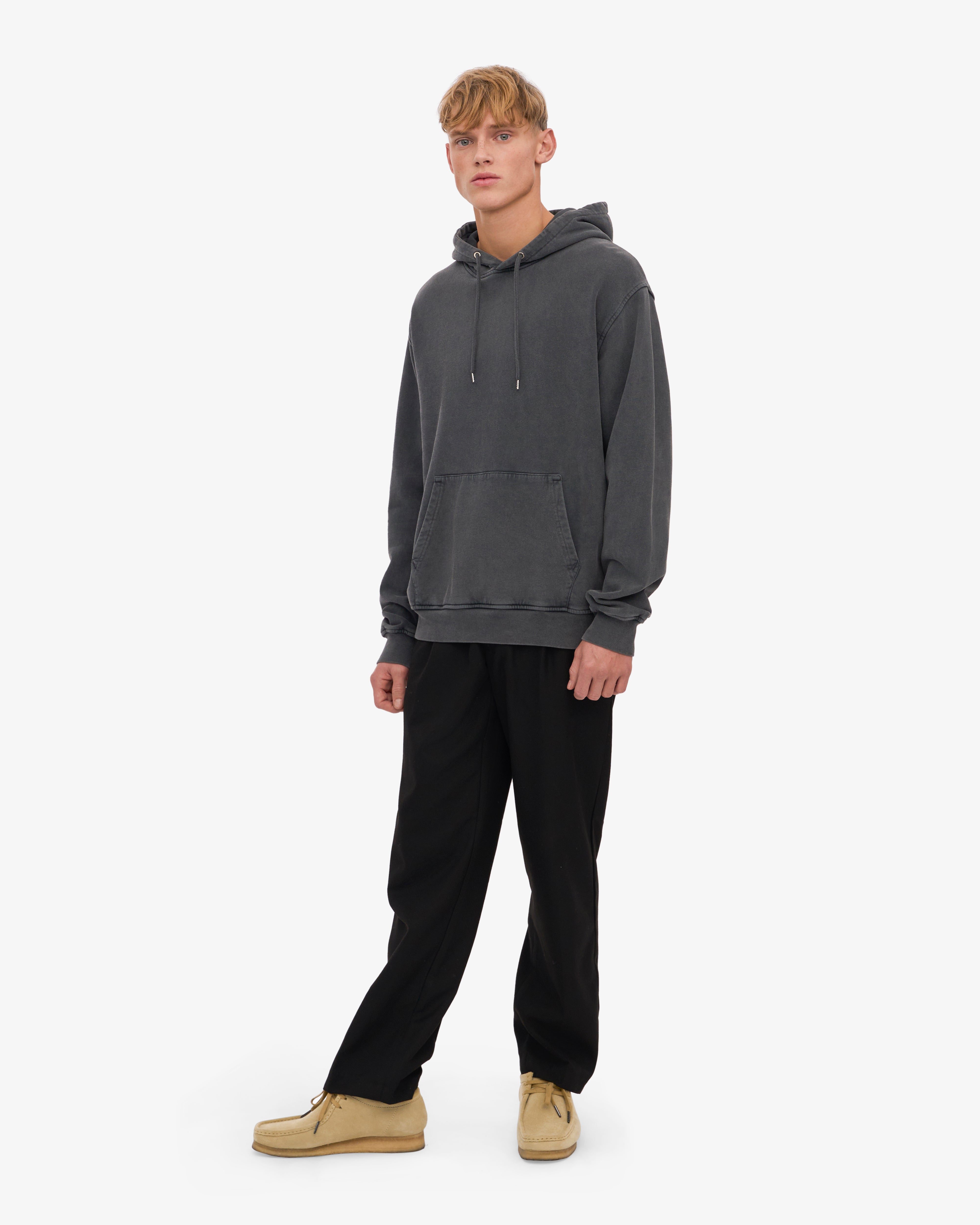 Classic Organic Cotton Hoodie - Faded Black | Comfortable & Stylish for Casual Wear & Outdoor Activities