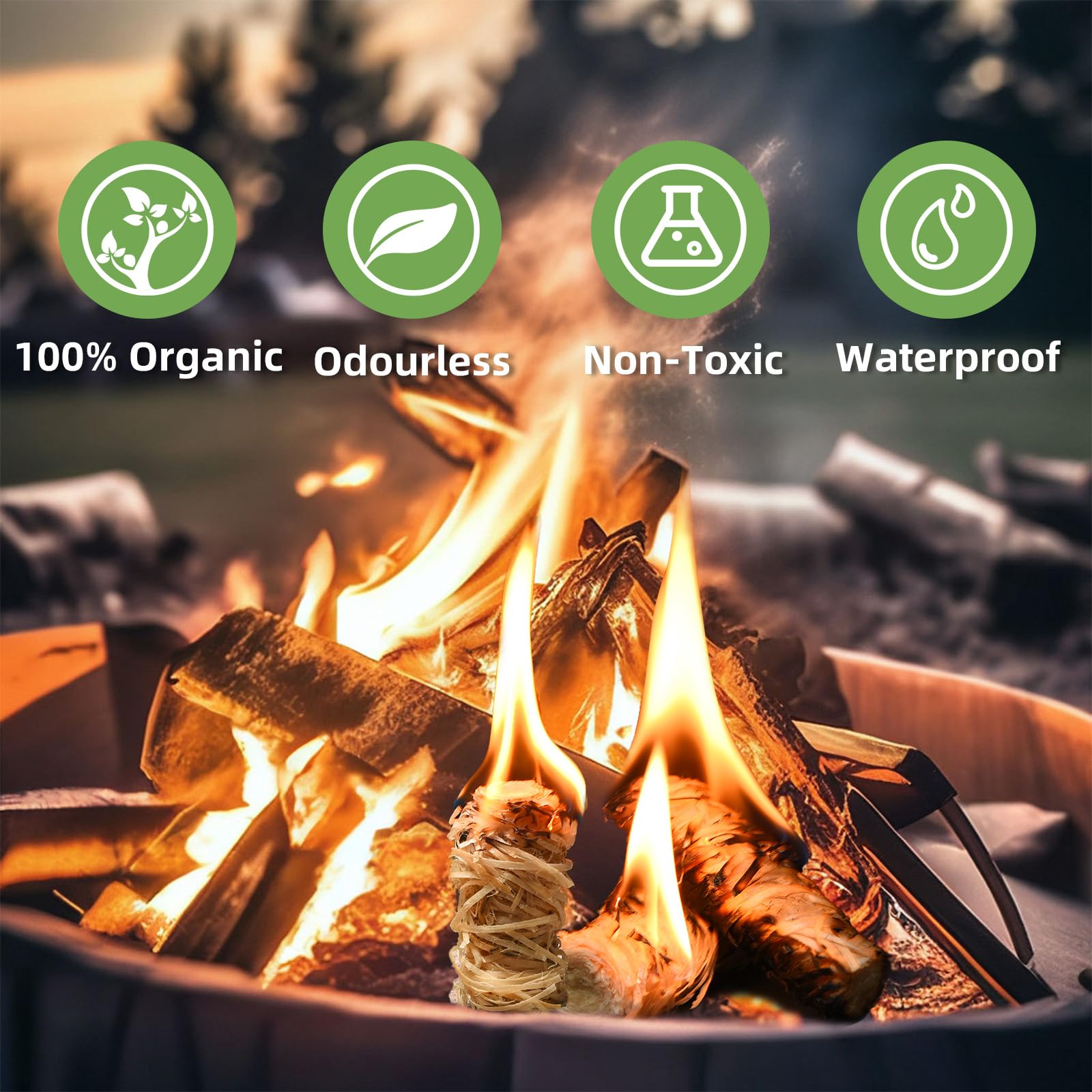 **70PCS Natural Wood Fire Starters for Camping, BBQ, Fireplace, Grill & Wood Stove - Quick & Easy Charcoal Starter for Outdoor Cooking, Bonfires & Pizza Oven**    *(Perfect for Camping Trips, Backyard BBQs, Fireplace Nights & Outdoor Adventures)*