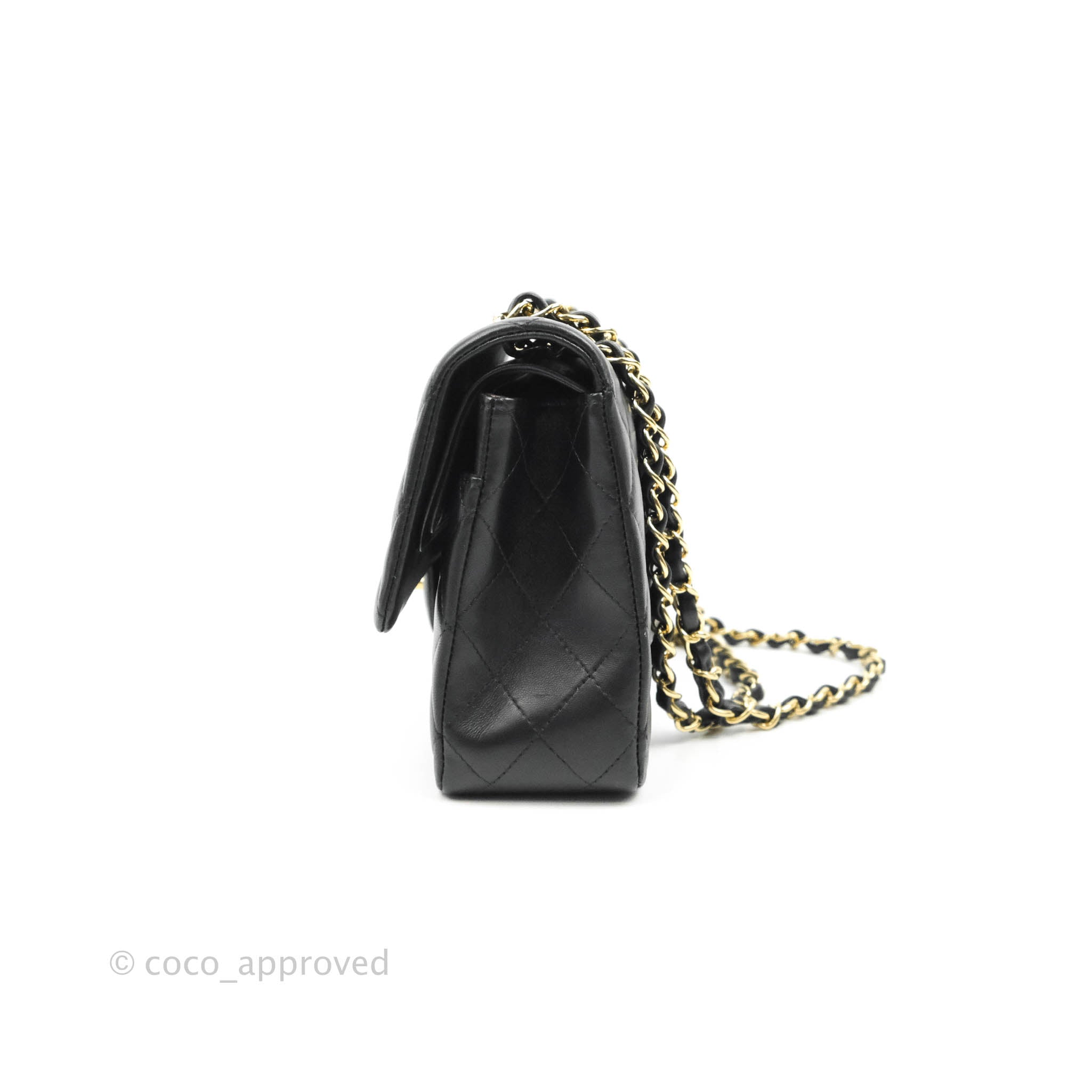 Chanel Classic Medium Double Flap Bag in Black Lambskin Leather with Gold Hardware - Luxury Handbag for Women, Perfect for Work, Evening Events & Special Occasions