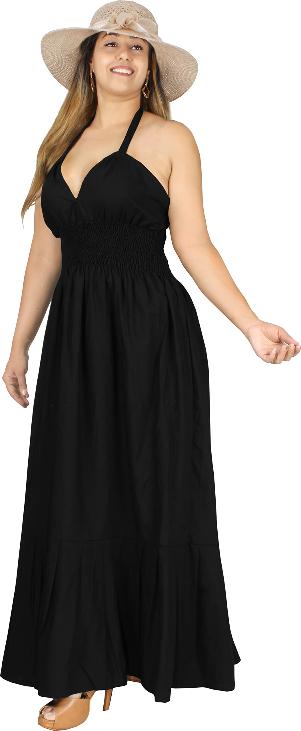 Happy Bay Women's Casual Sleeveless Tube Dress - Flowy Maxi Dress for Summer, Beach, and Party Wear