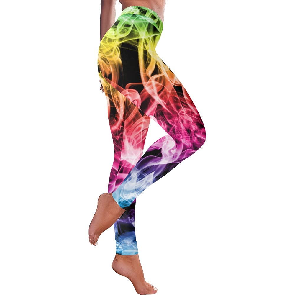 Artsadd Women's High Waisted Cow Print Yoga Pants - 7/8 Length Compression Leggings for Running, Workout & Tummy Control | Soft Stretchy Capris for Gym, Lounge & Everyday Wear
