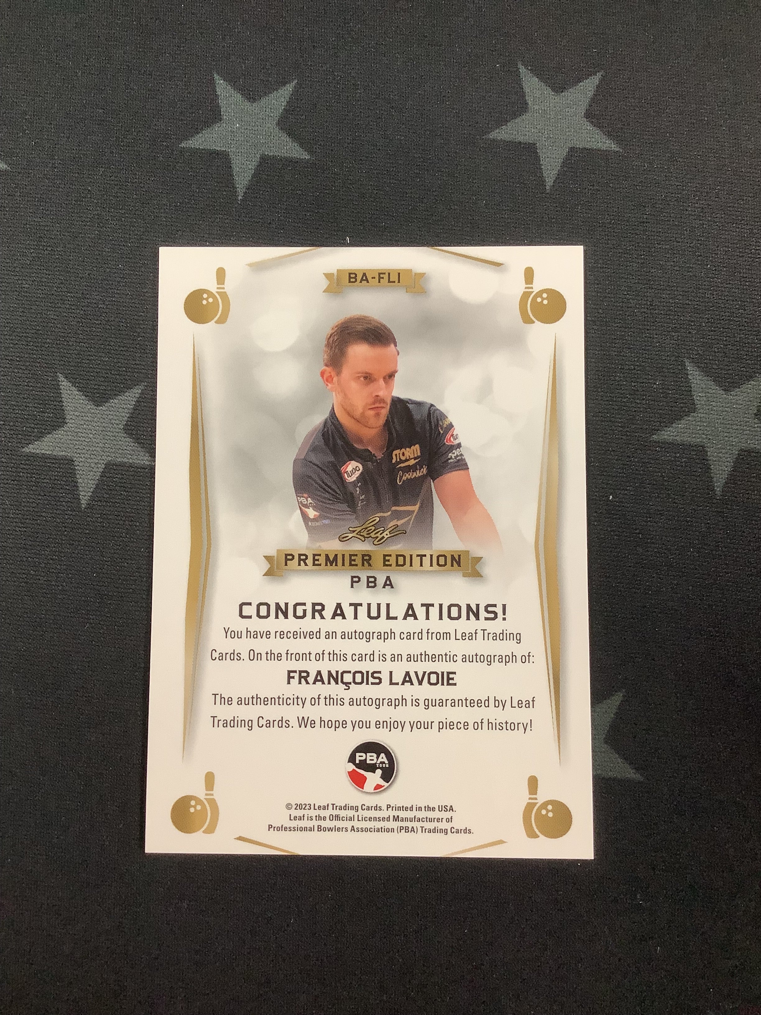 2023 Leaf Premier Edition PBA Francois Lavoie Base Auto #BA FLI - Collectible Trading Card for Bowling Fans & Sports Memorabilia Enthusiasts