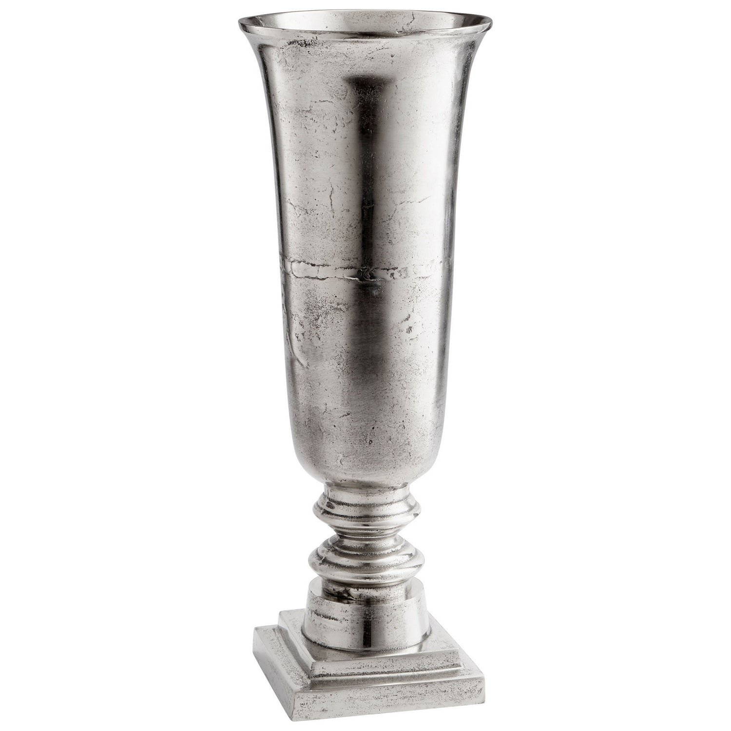Cyan Design 10173 Relic Vase - Large Raw Nickel Finish - Elegant Home Decor for Living Room, Dining Table & Wedding Centerpieces