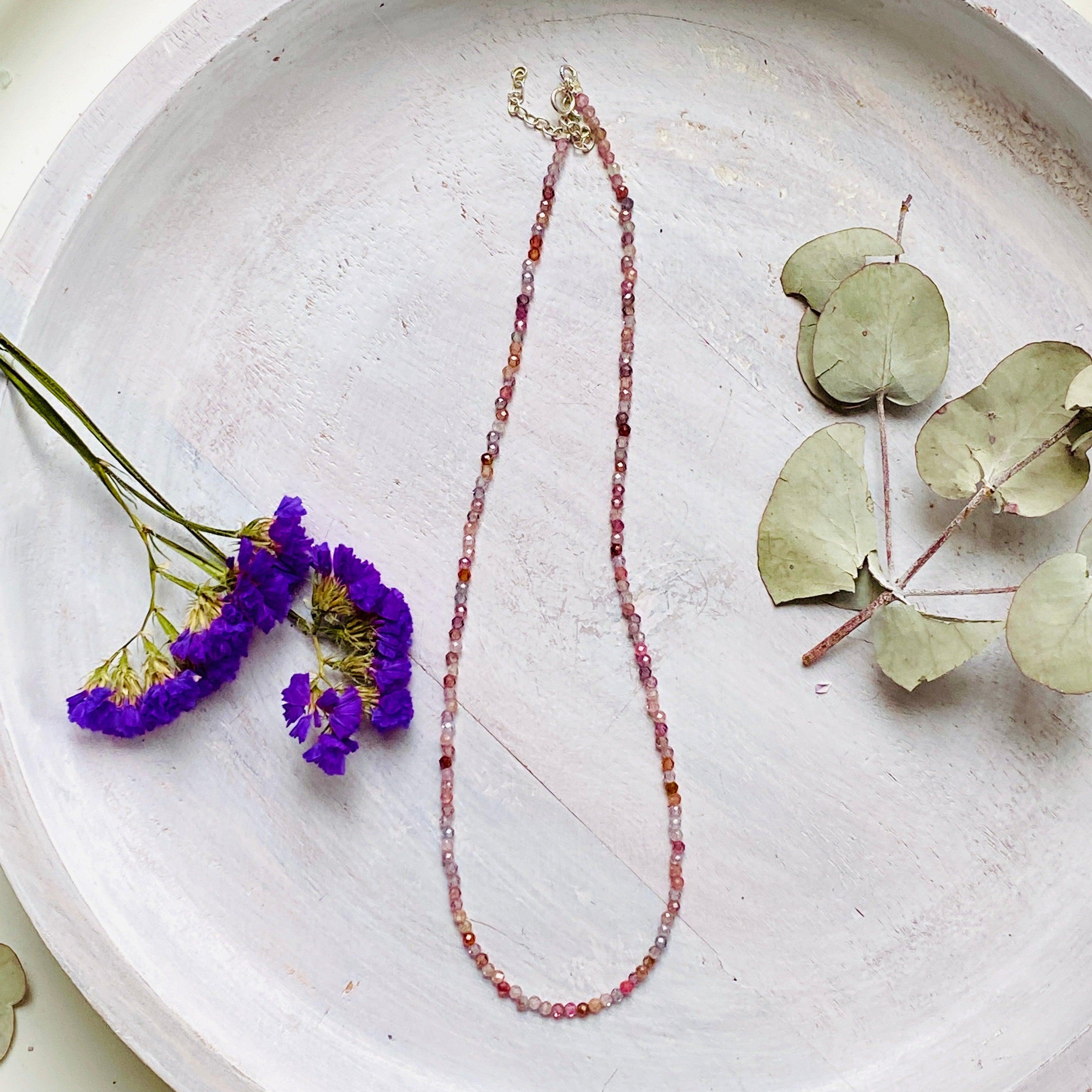 Spinel Micro Bead Necklace - Elegant Gemstone Jewelry for Women | Perfect for Parties, Weddings & Everyday Wear