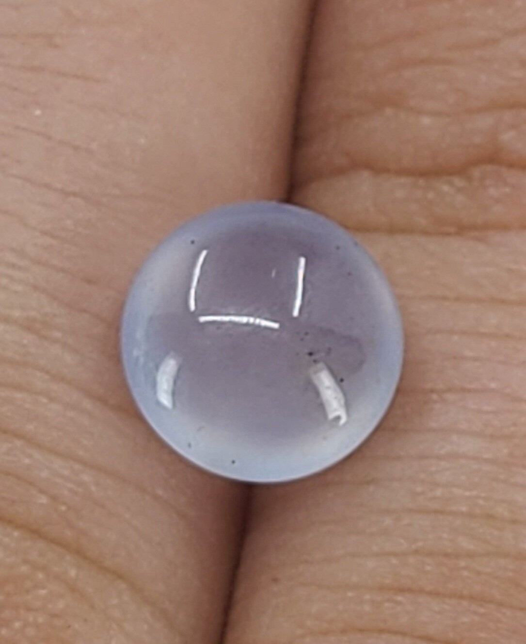 2.09ct Natural American Blue Chalcedony Round Cabochon - 8mm Premium Quality USA Mined Gemstone for Jewelry Making, Healing Crystals & Collection