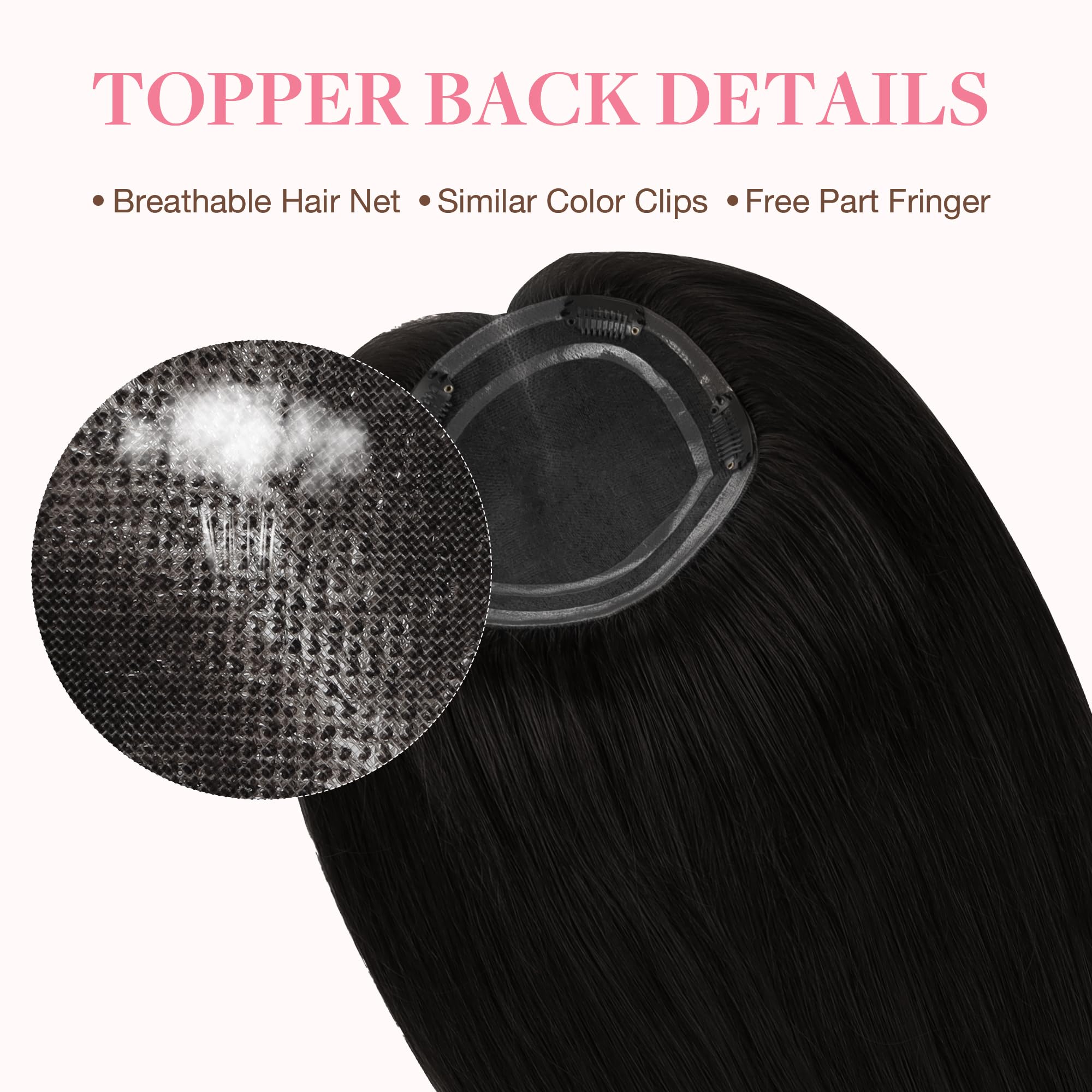 GOO GOO Human Hair Toppers for Women - 16