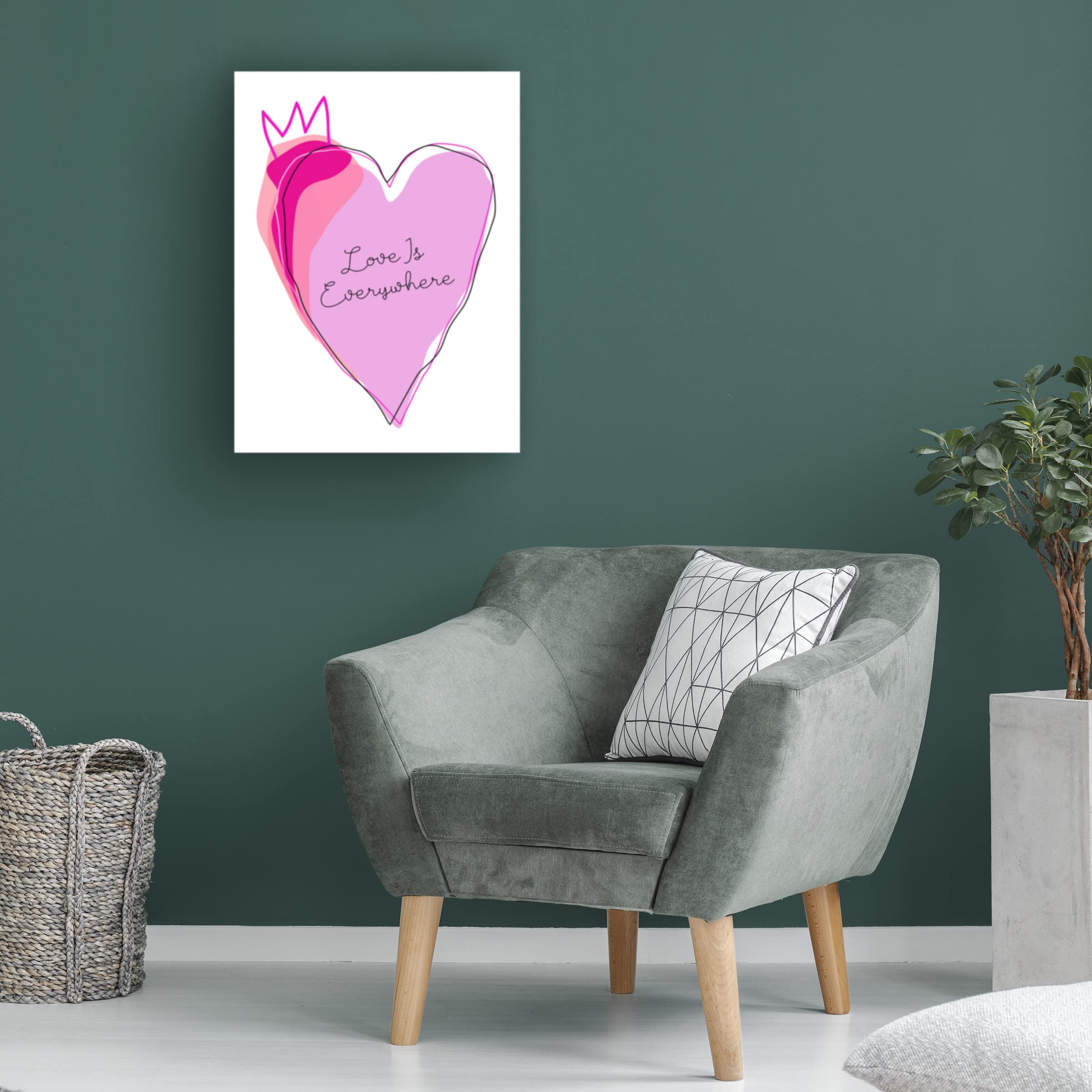 Trademark Fine Art 'Love is Everywhere' Canvas Wall Art by Ayse - Romantic Home Decor for Living Room, Bedroom & Office