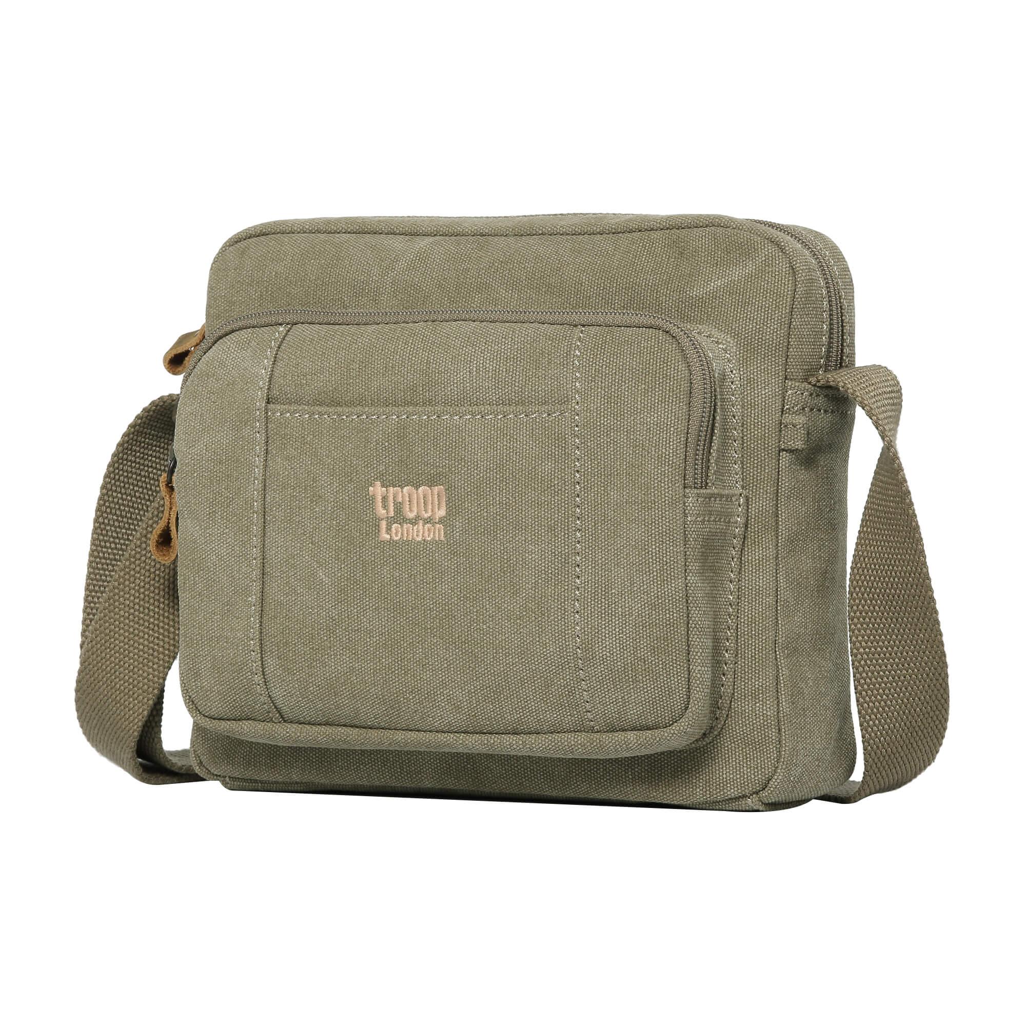 Troop London Classic Canvas Crossbody Bag for Women & Men - Stylish & Durable Shoulder Bag for Travel, Work & Everyday Use