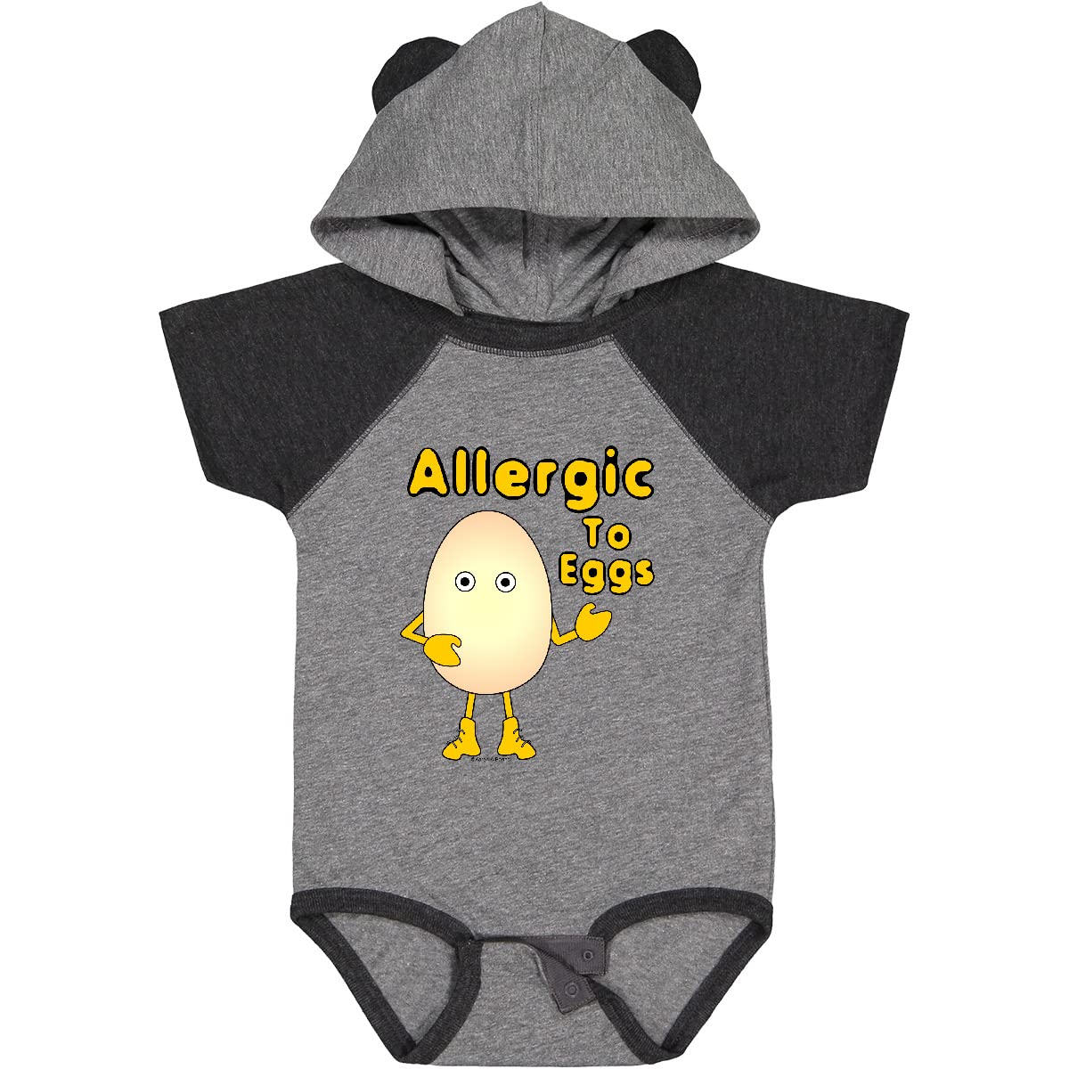Inktastic Funny Allergic to Eggs Baby Bodysuit - 100% Cotton Cute Infant Onesie for Egg Allergy Awareness | Perfect Gift for Newborns & Baby Showers