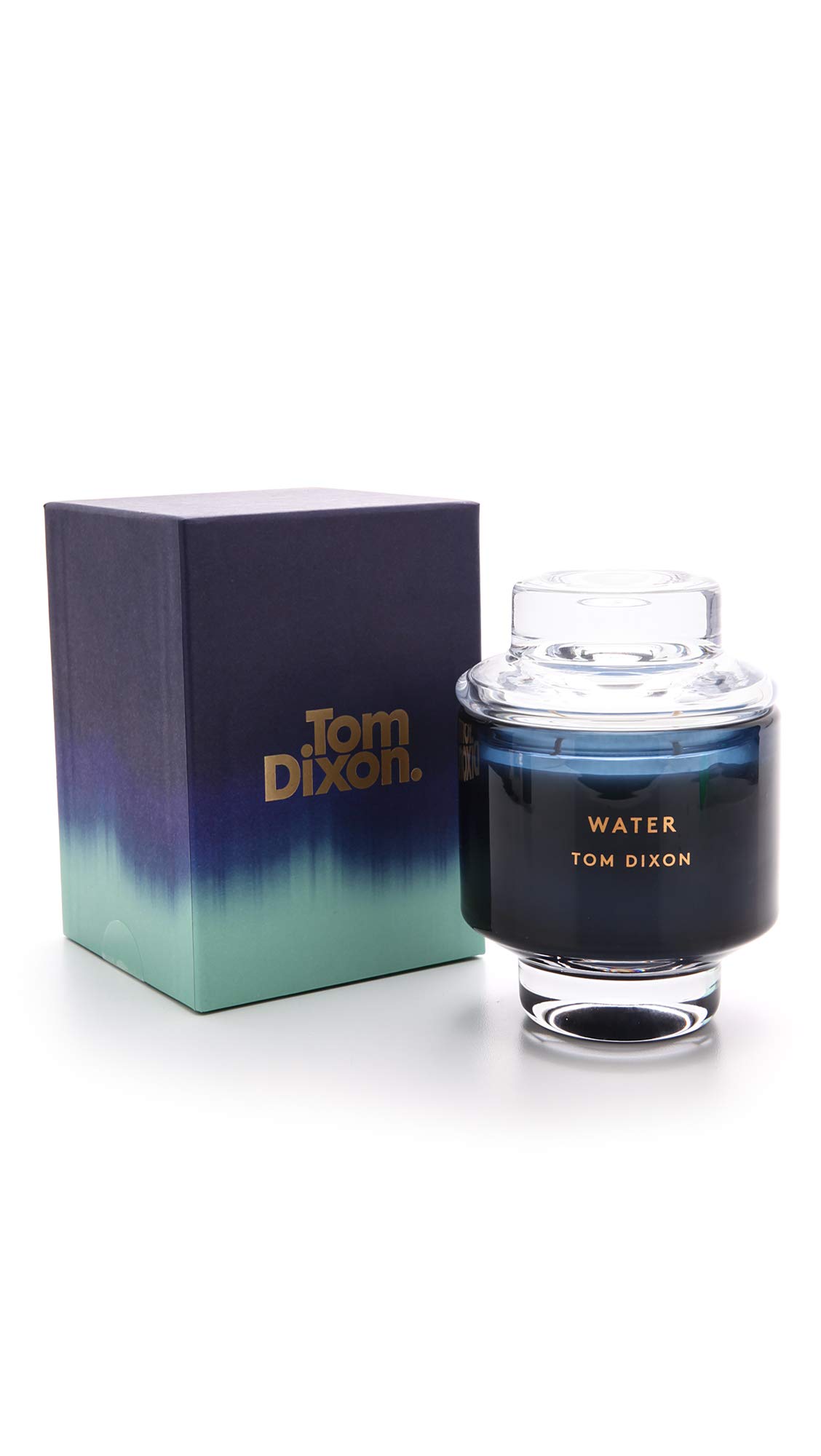 Tom Dixon Medium Water Scented Candle - Blue Aromatherapy Candle for Home & Relaxation | Perfect for Bedroom, Bathroom & Meditation Spaces