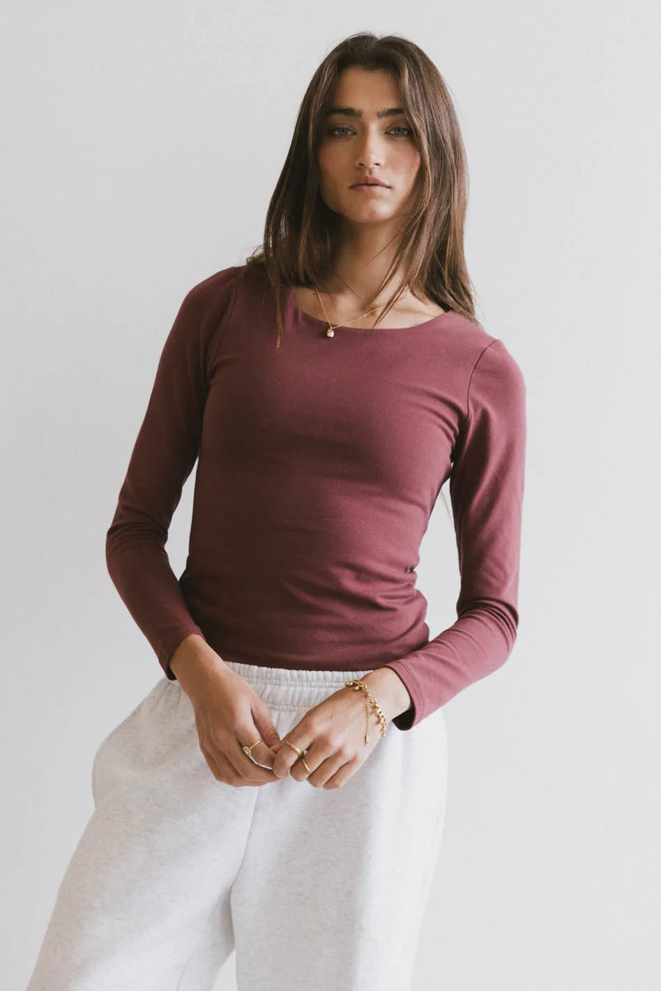 Kendra Basic Top in Berry - Women's Casual Short Sleeve T-Shirt for Everyday Wear | Perfect for Work, Weekend & Summer Outfits | FINAL SALE
