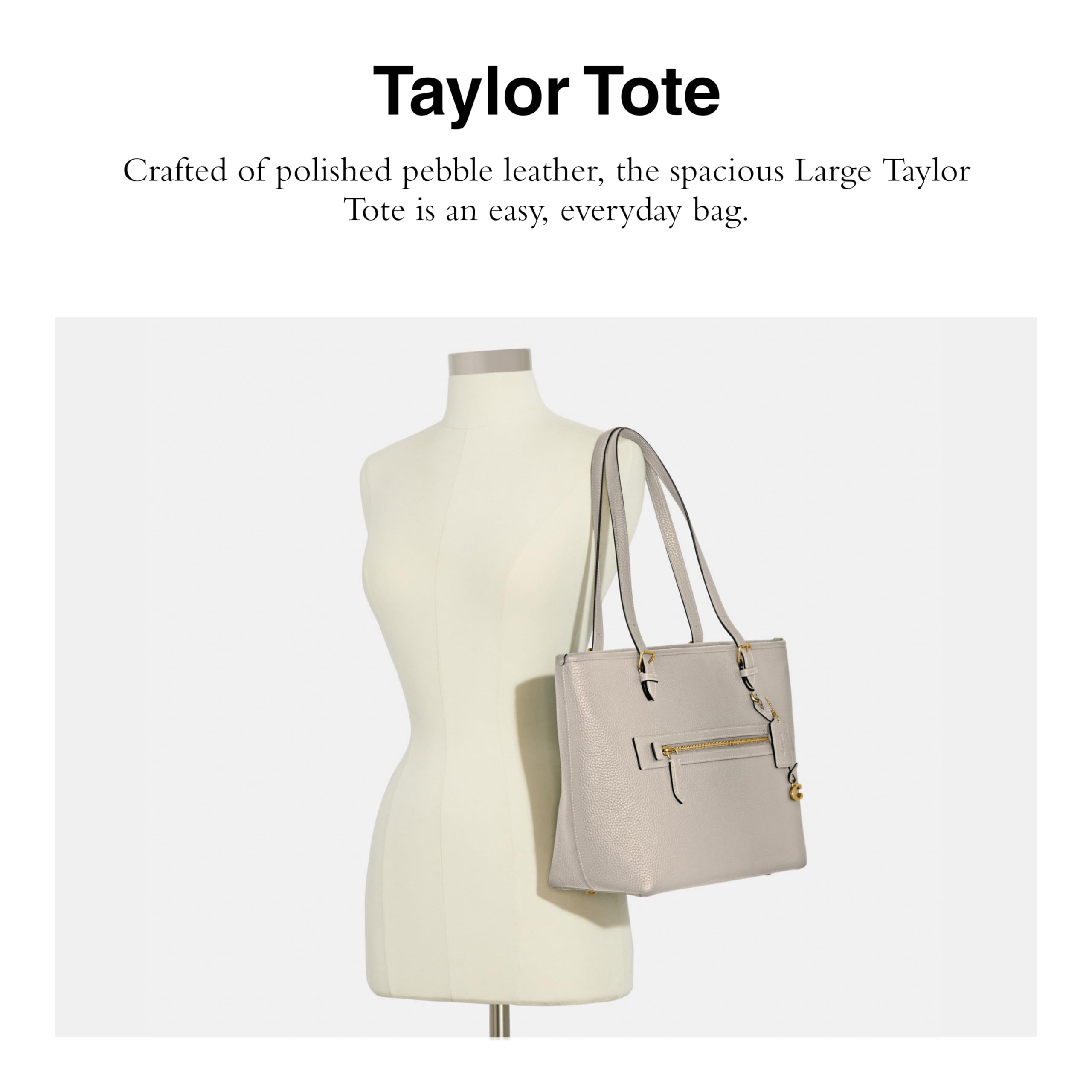 Coach Women's Polished Pebble Leather Taylor Tote - Stylish Designer Handbag for Work, Travel & Everyday Use | Premium Leather Shoulder Bag for Women